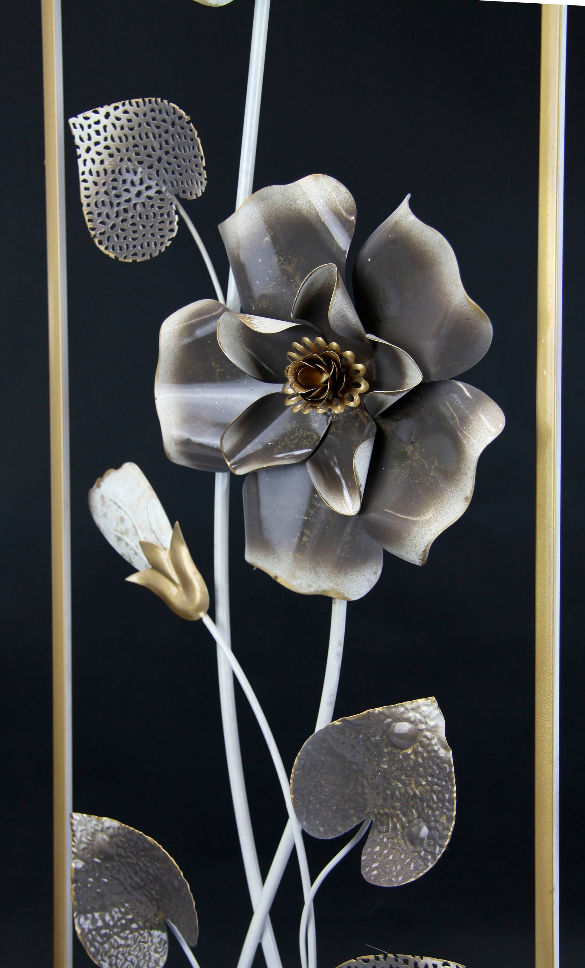 | BAUR Wandskulptur Metall, »Metallbild Wandbild Blumen«, kaufen Wanddeko, I.GE.A.