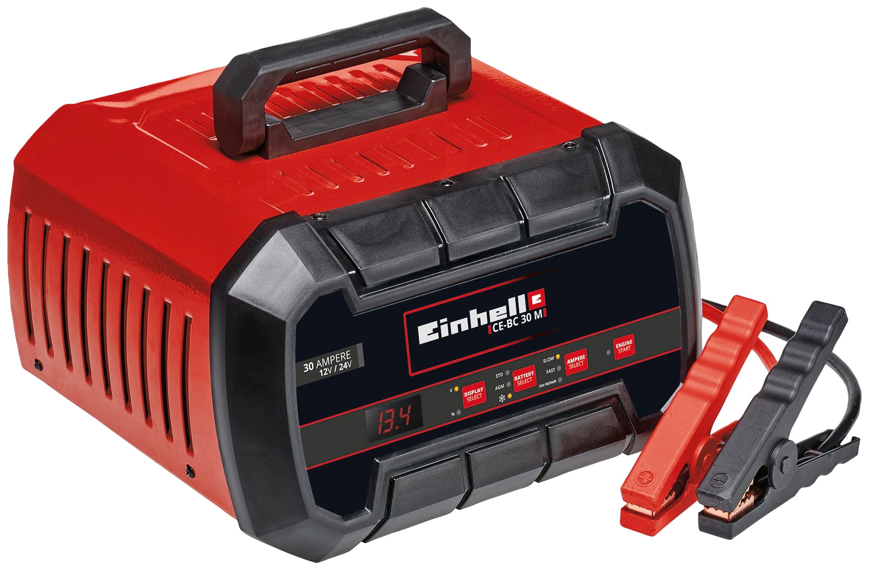 EINHELL Autobatterie-Ladegerät "CE-BC 30 M", B:43cm H:29,7cm T:37,5cm, rot, Ladegeräte, 3-30 A, 12-24 V