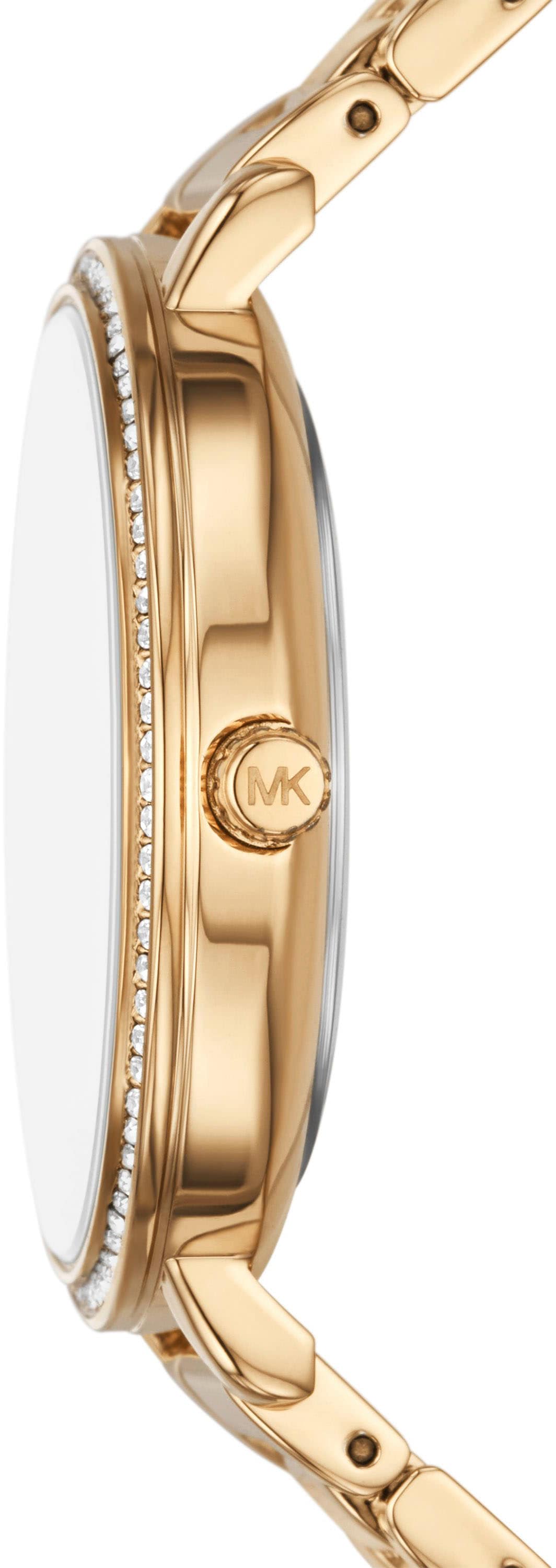 MICHAEL KORS Quarzuhr »PYPER«, Armbanduhr, Damenuhr, Edelstahlarmband, analog, Glassteine