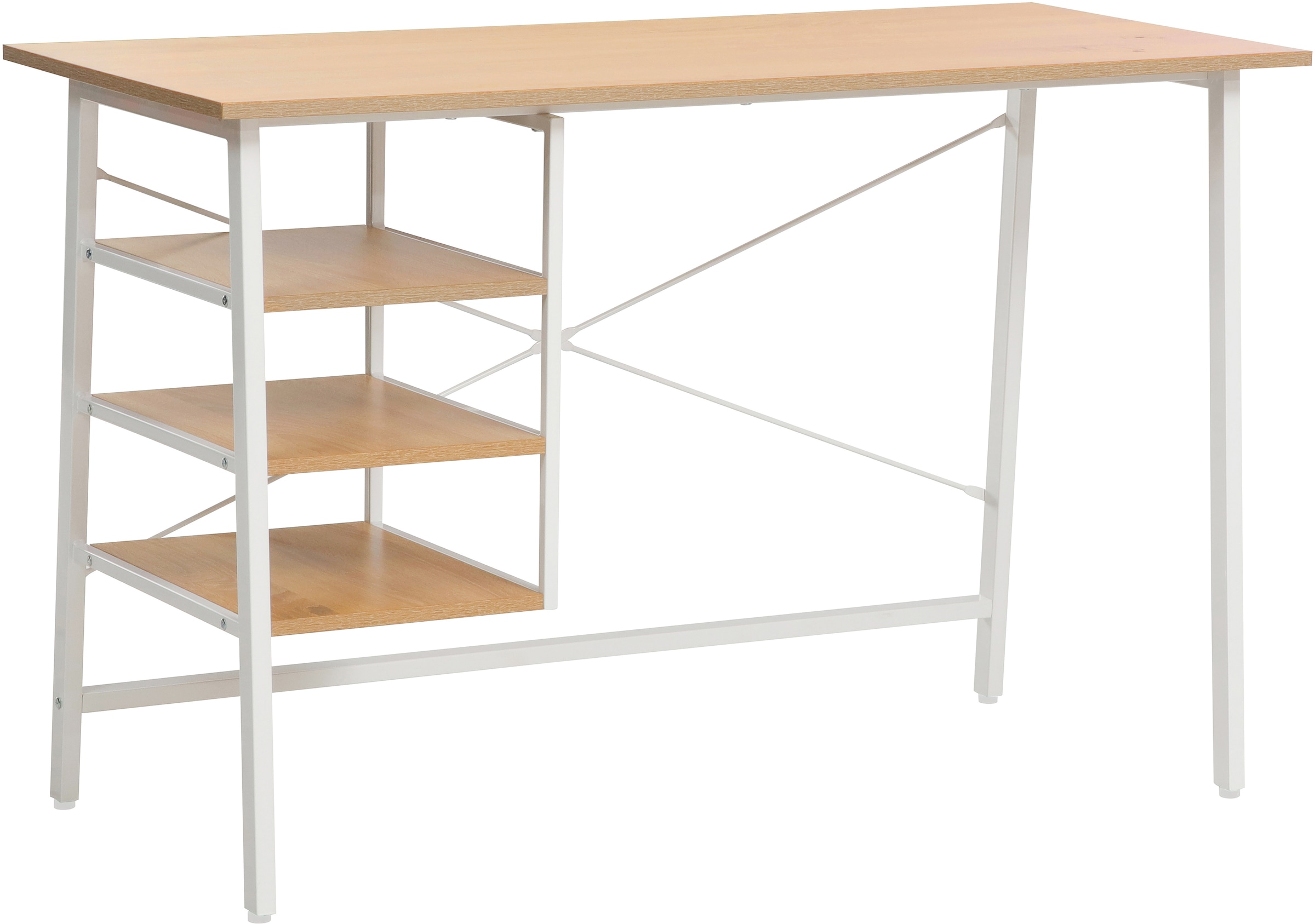 Home affaire Schreibtisch »COWELL«, Computertisch, 3 Ablagefächer, stabiles Metallgestell, Breite 120 cm