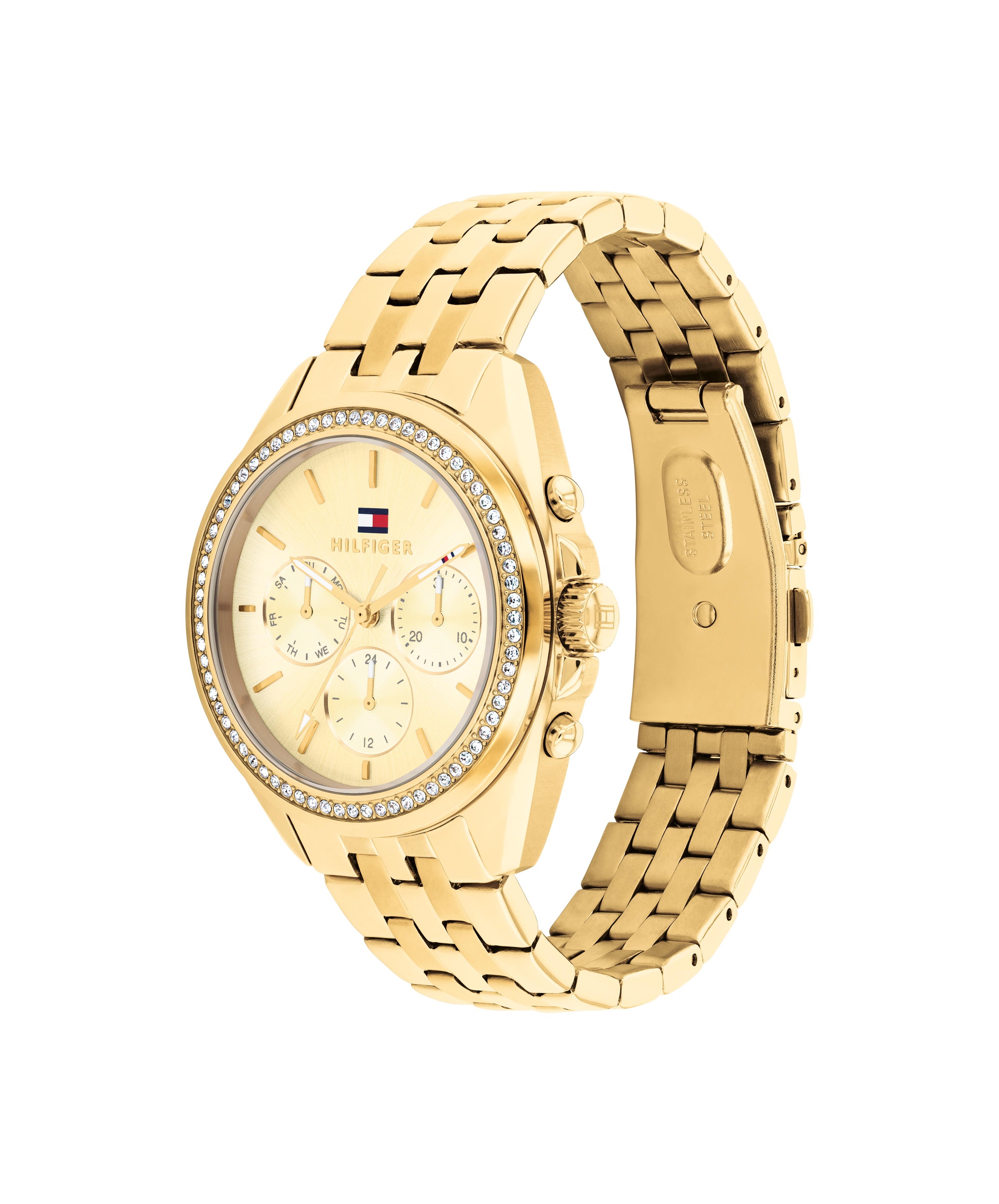 Tommy Hilfiger Multifunktionsuhr »MELLIE«, Quarzuhr, Armbanduhr, Damenuhr, Edelstahlarmband, analog