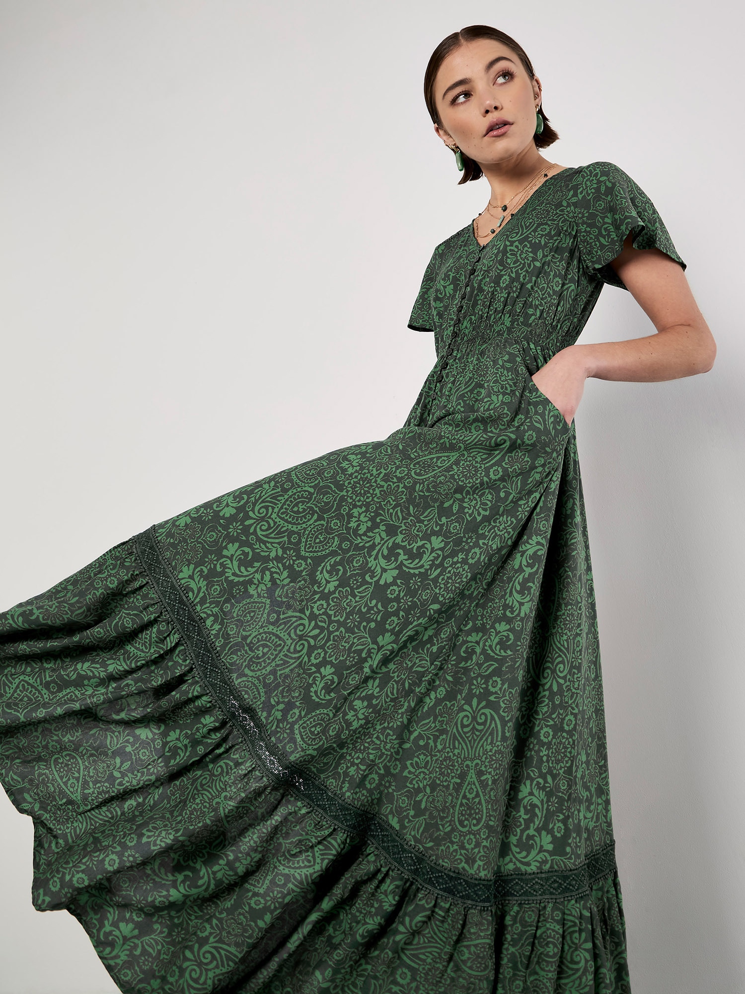 Apricot Maxikleid »Maxikleid« mit Knopfleiste