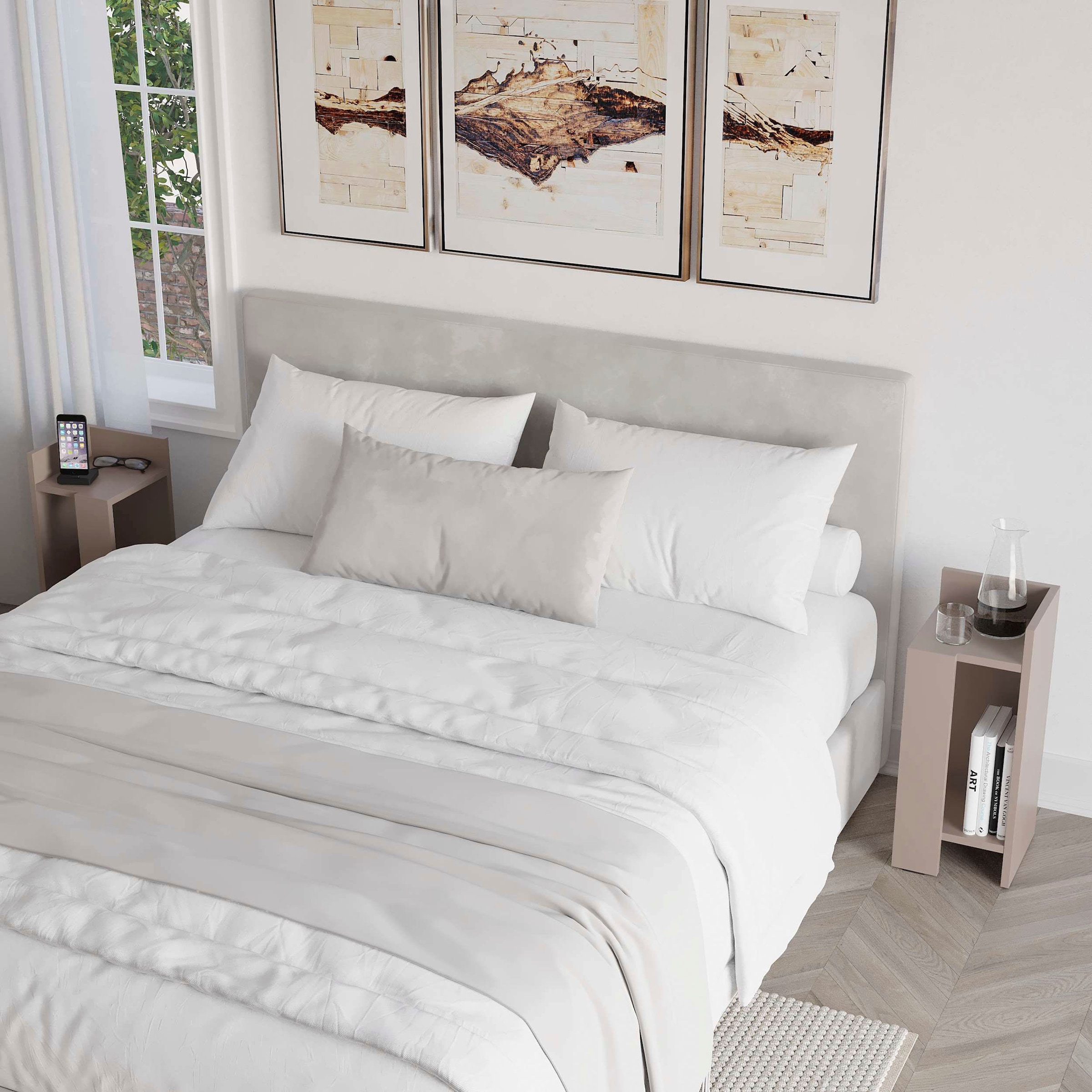 Decortie Nachttisch »ELOS NACHTTISCH SET«, (Packung, 1 St.), Leichte Montage, Lagerung, Platzsparend