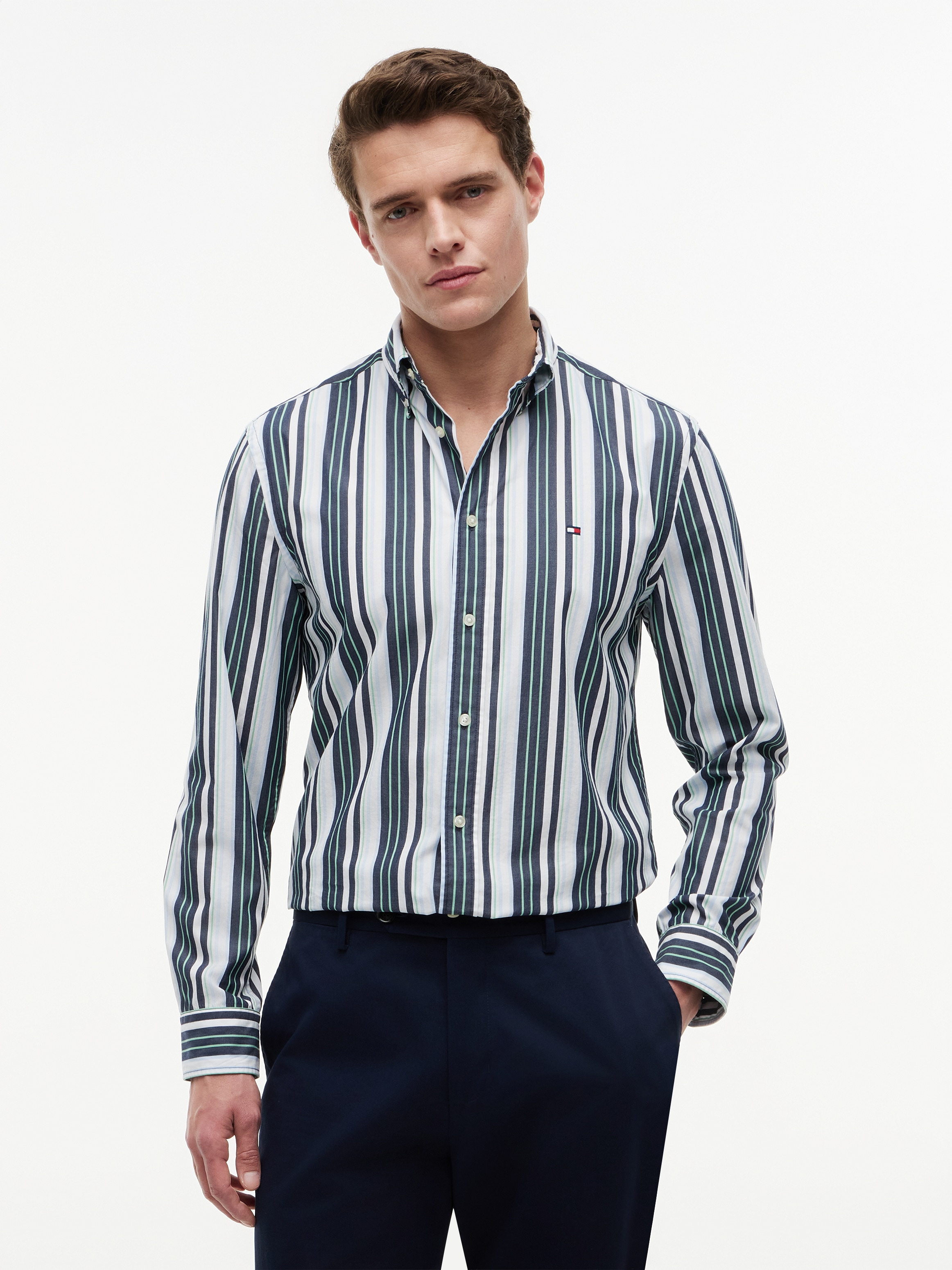 Tommy Hilfiger Langarmhemd »POPLIN MULTI STPE SHIRT« Regular Fit