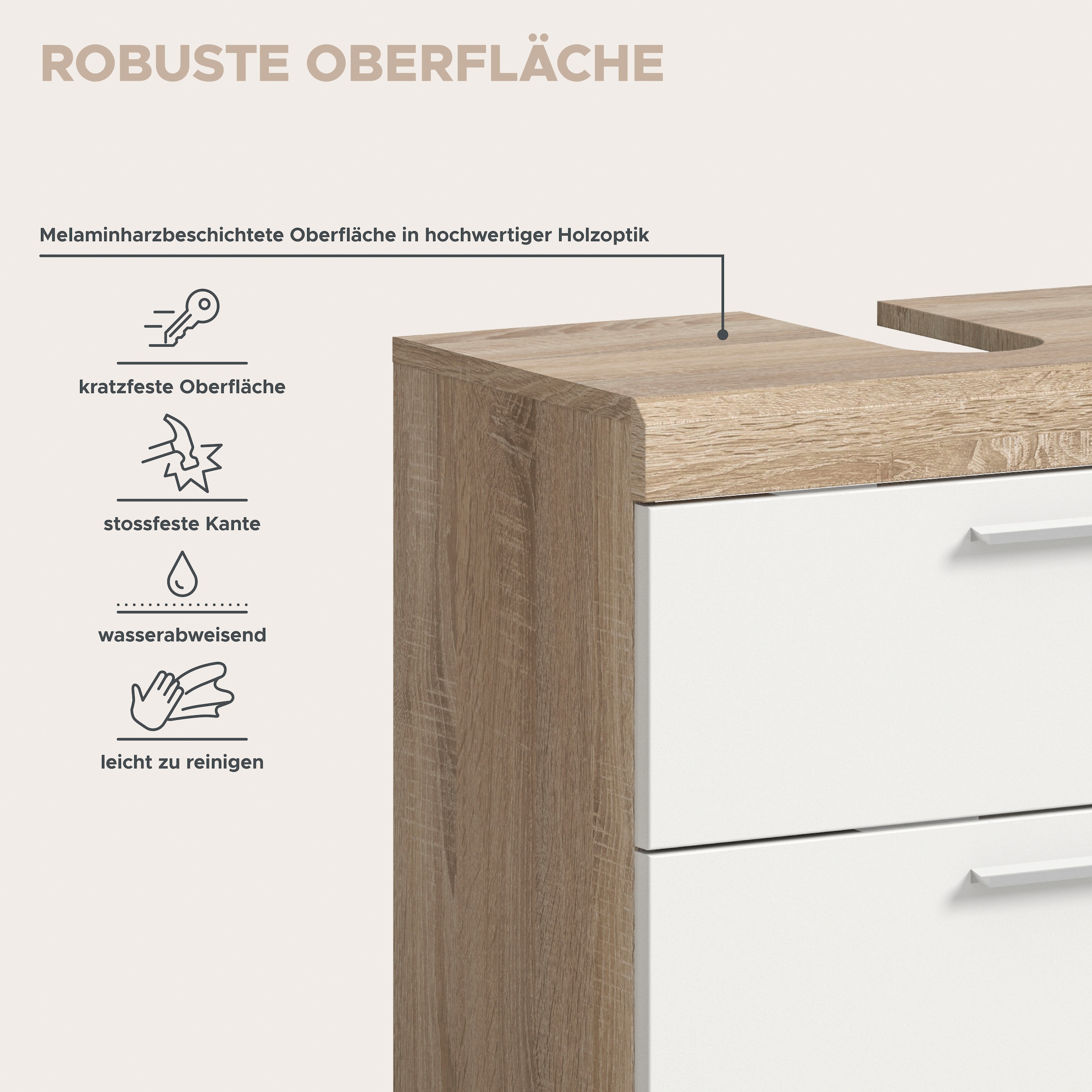 welltime Badmöbel-Set »SIENA, 2 tlg., bestehend aus: Waschbeckenunterschrank, Spiegelschrank« Set, TOPSELLER!, 2 Stk. tlg.