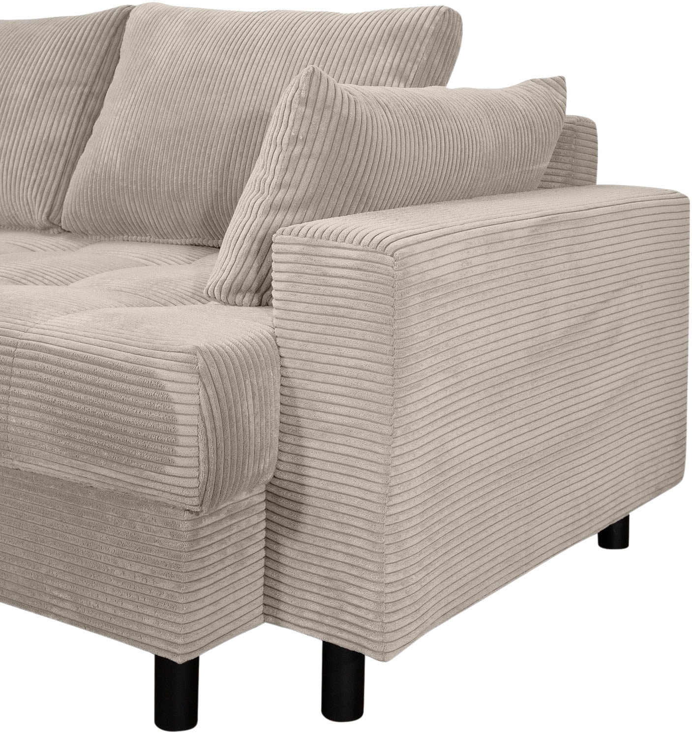 COLLECTION AB Wohnlandschaft »Toni U-Form mit Armlehne« inkl. Hocker und Zierkissen in abgesetzter Farbe, mit Bonnelfederkern