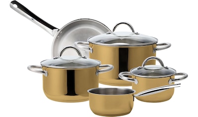 Topf-Set »Gold-Edition«, Edelstahl 18/8, (Set, 8 tlg., je 1 Kochtopf 16/20/24 cm,...