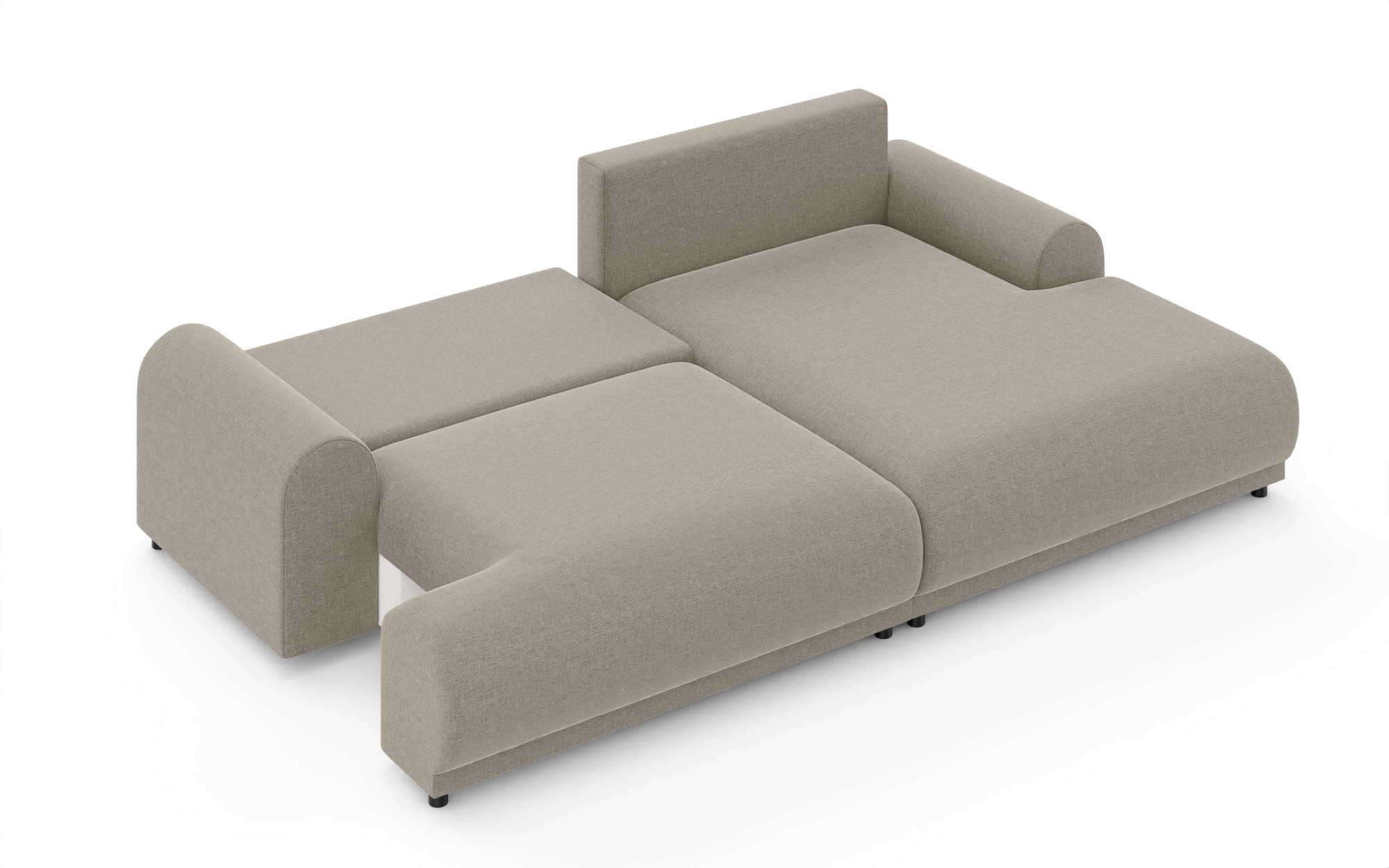 INOSIGN Ecksofa »Marsby, mit Bettfunktion und Bettkasten, Maße: B/H/T 242/65/145 cm«, L-Form mit Wellenunterfederung, Recamiere links oder rechts bestellbar
