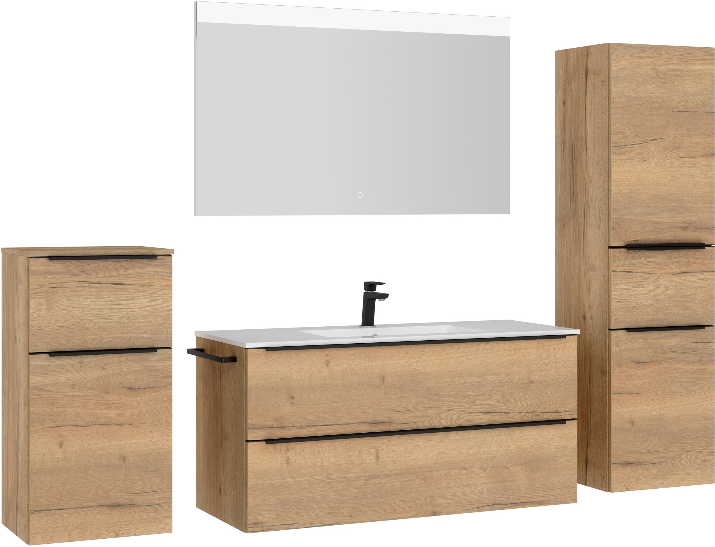 nobilia Badmöbel-Set "Levere" vormontiert, mit Soft-Close, 4 Stk. tlg. günstig online kaufen