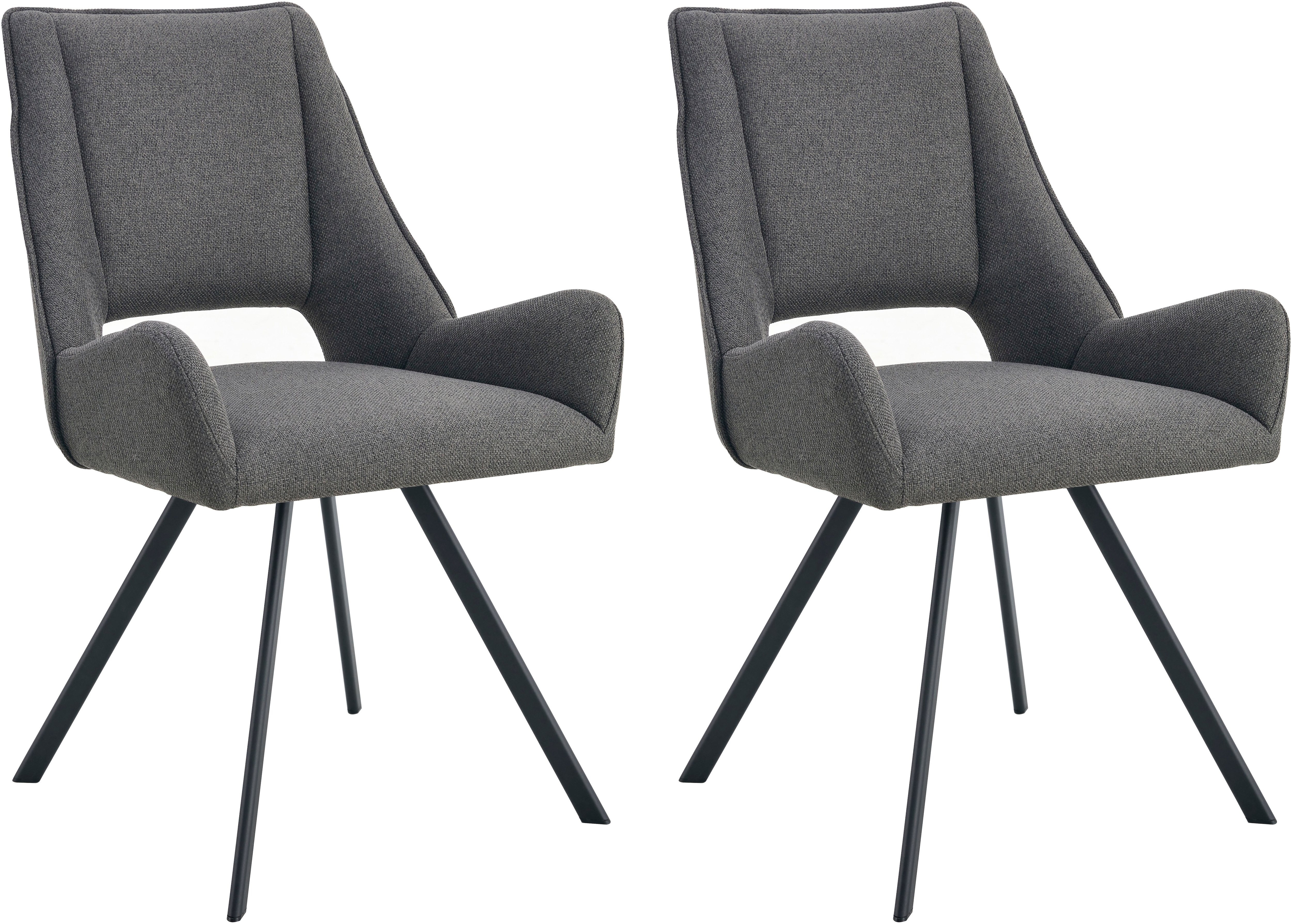 Home affaire Esszimmerstuhl "AIRDRIE, 2er Set, mit Metallgestell in matt schwarz" (Set) 2 Stk.in verschiedenen Farben, Belsatbarkeit pro Stuhl 120 kg