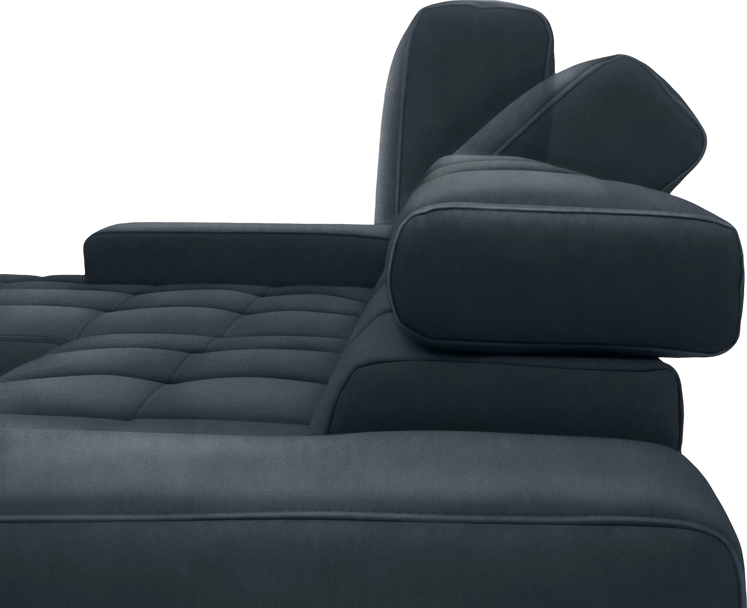 DOMO collection Wohnlandschaft »Cunelli tolle Sitznähte als Designelement, fester Sitzkomfort, U-Form«, wahlweise mit Kopfteilverstellung, bodenfrei