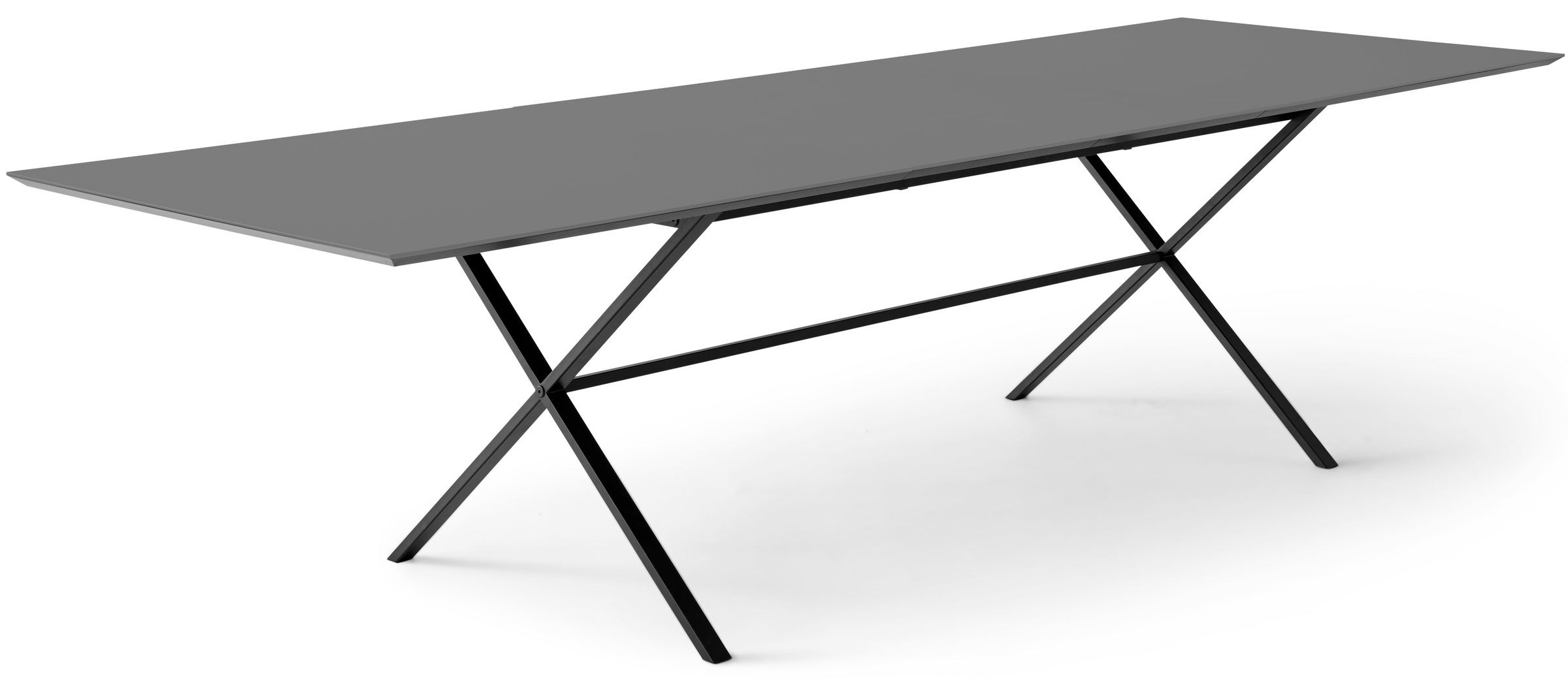 Hammel Furniture Esstisch »Meza Designtisch mit Auszugsfunktion und 2 Einlegeplatten«, rechteckige Tischplatte MDF, gekreuztes Metallgestell