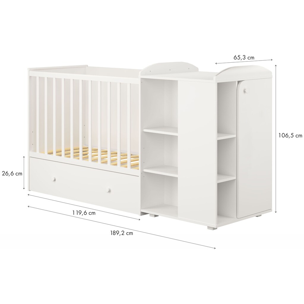 Polini kids Babybett »French 800 Ameli, weiß«