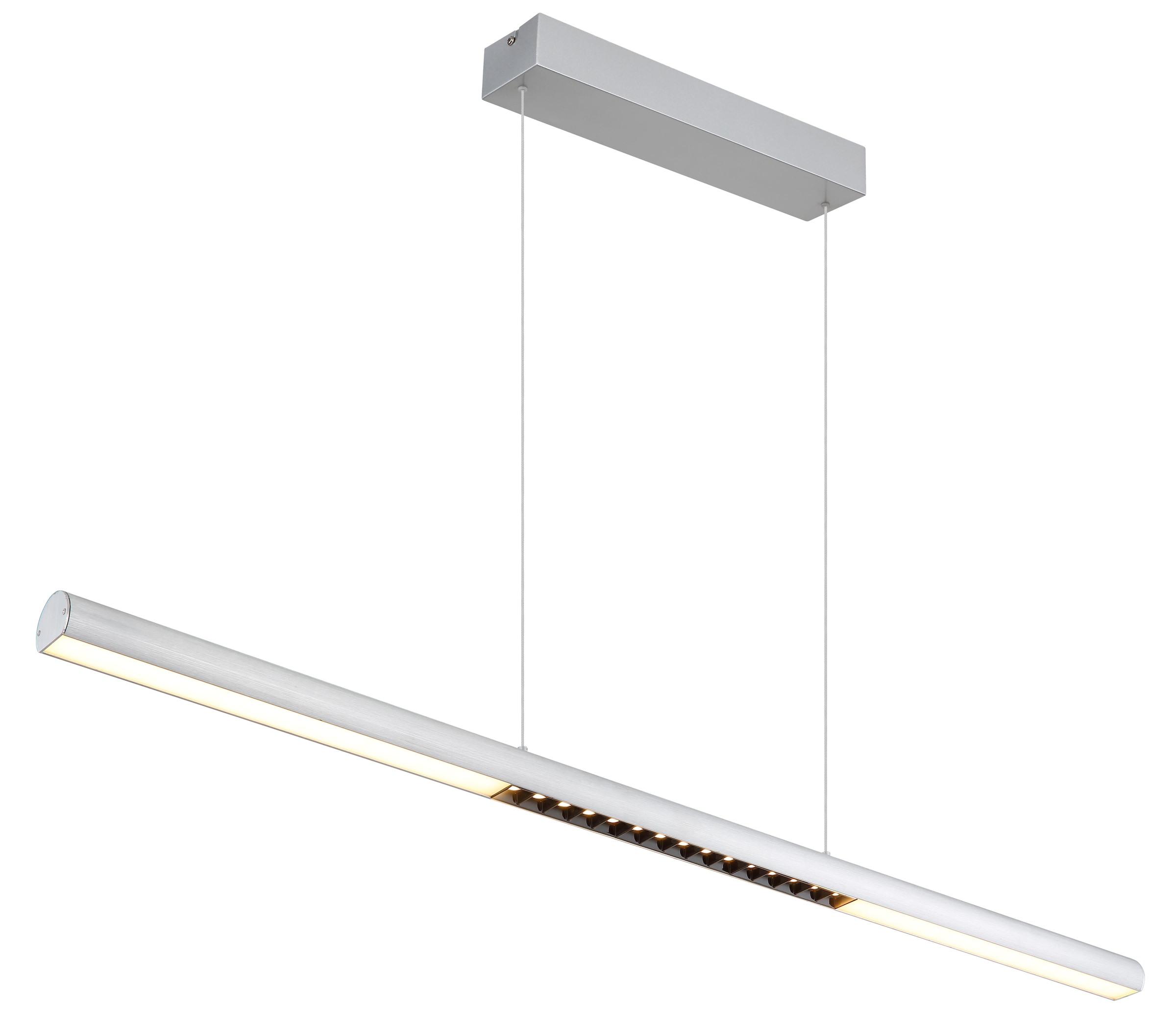 GLOBO LIGHTING Hängeleuchte »CODY« LED-Modul 1 Stk. Warmweiß Hängeleuchte Aluminium gebürstet, Opal, Soft-Lift, LED 24W