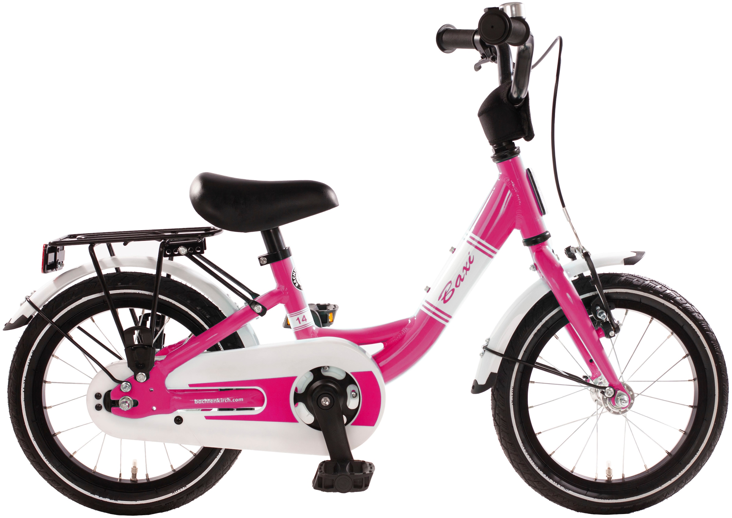 Bachtenkirch Kinderfahrrad "14" Baxi - pink", 1 Gang, ohne Schaltung, (Packung), Alu Kinderfahrrad mit Vollausstattung, 