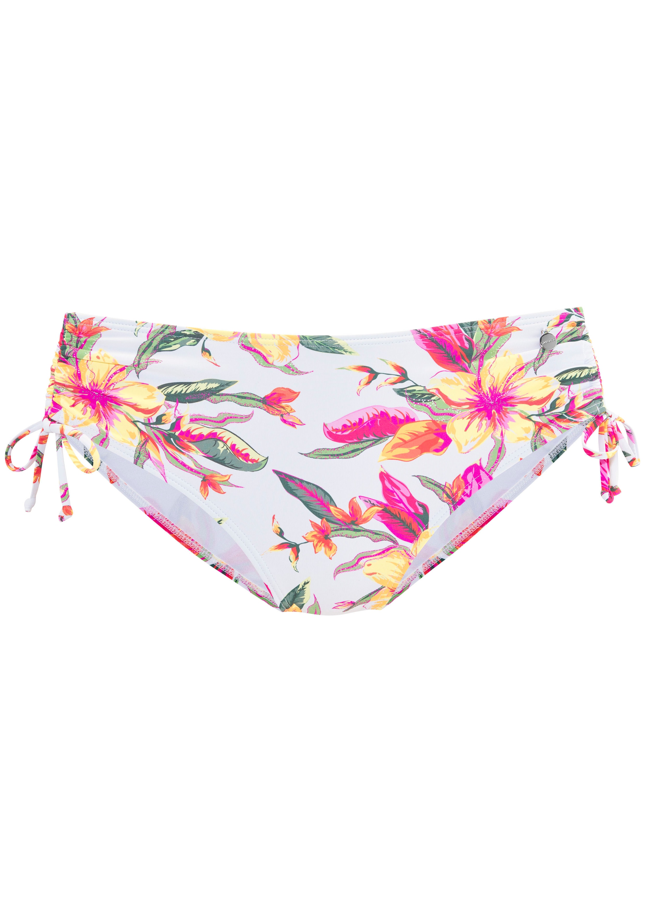 LASCANA Bikini-Hose »Malia«, mit seitlicher Raffung mit tropischem Print