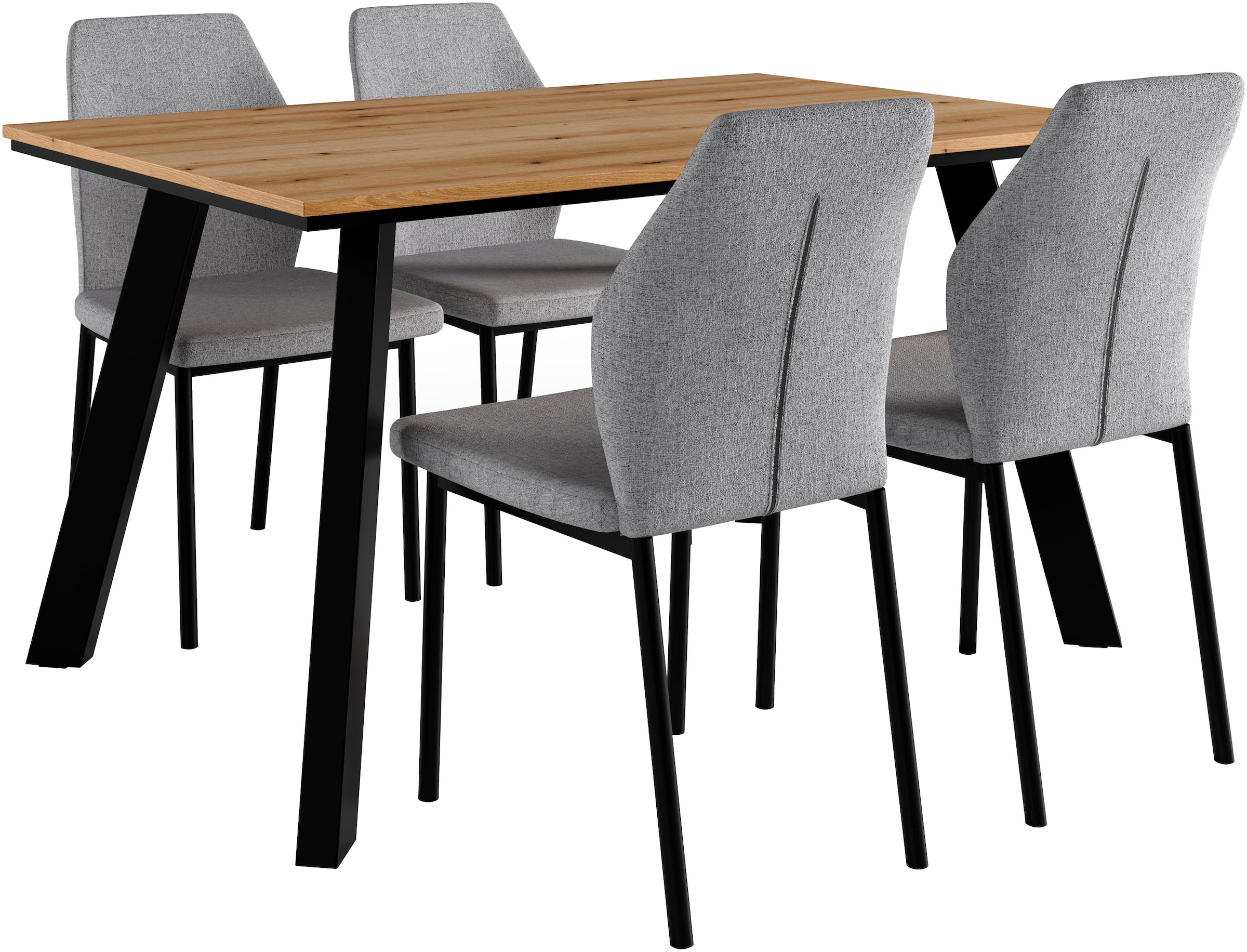 OTTO home Essgruppe "Genf Tischgruppe, Esstisch plus 4 Stühle" Set, Ottos D günstig online kaufen