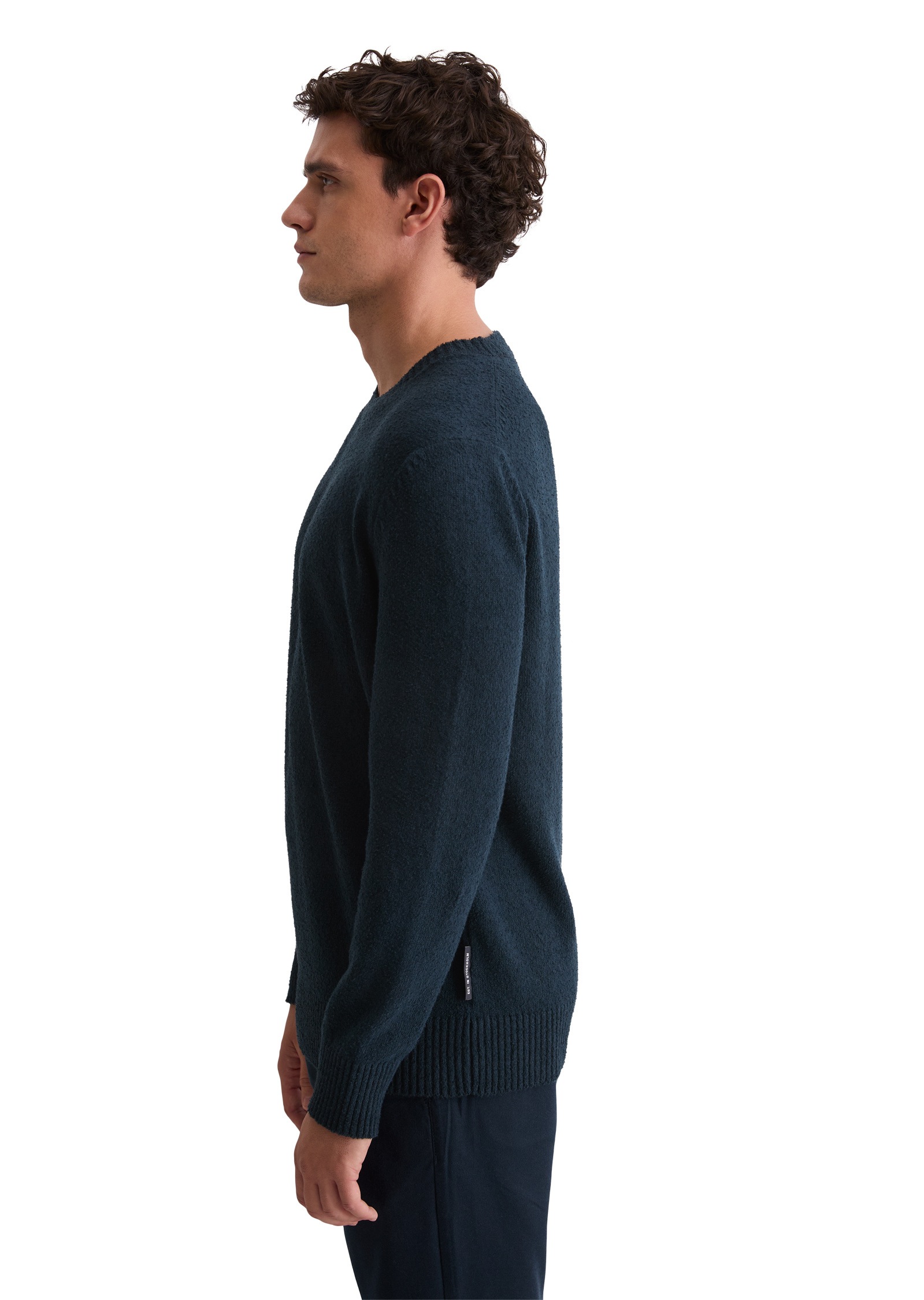 Marc OPolo Rundhalspullover "aus Bio-Baumwoll-Mix" günstig online kaufen
