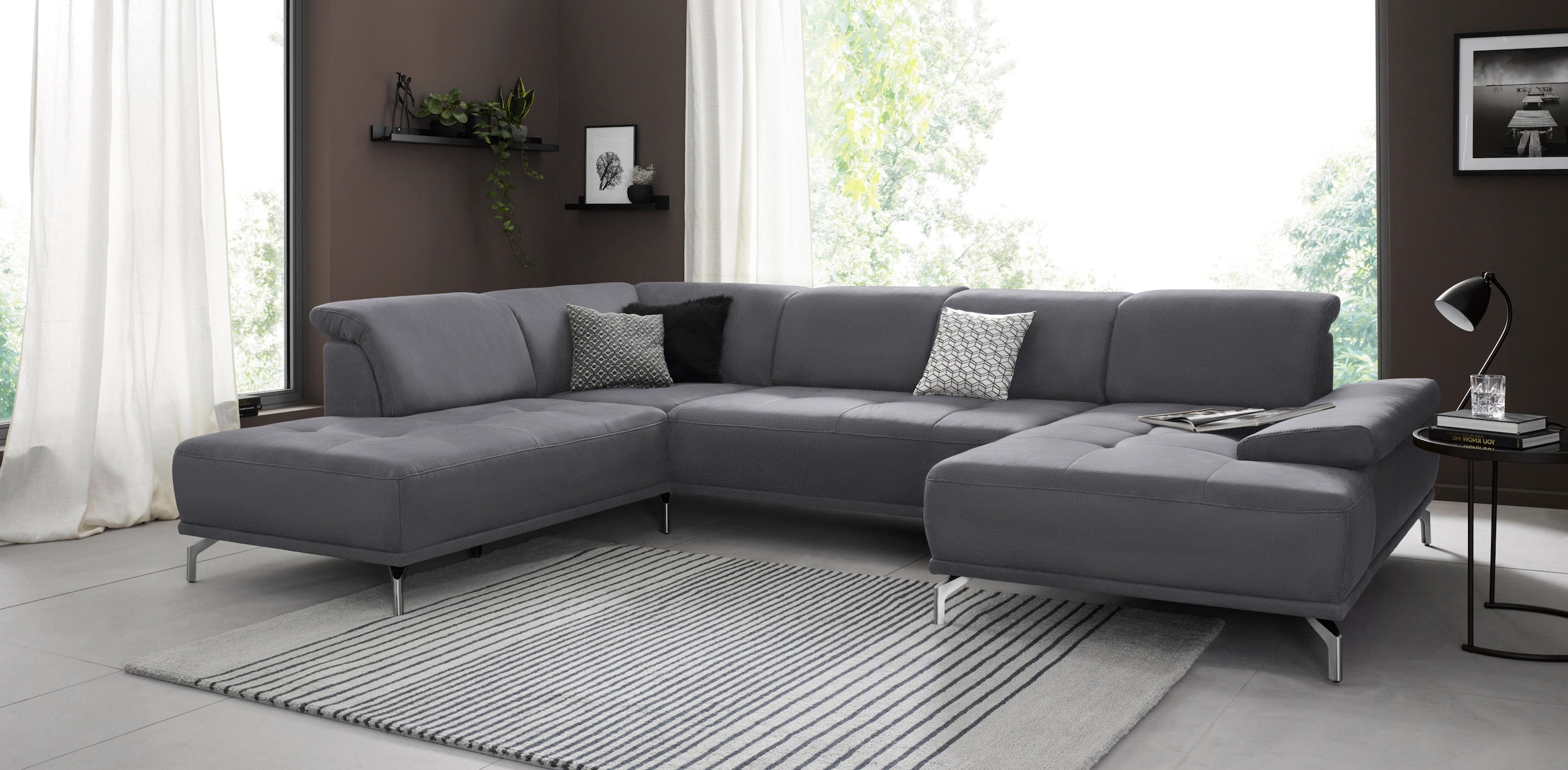 Home affaire Wohnlandschaft "Caluna" Inkl.Sitztiefenverstellung, wahlweise günstig online kaufen