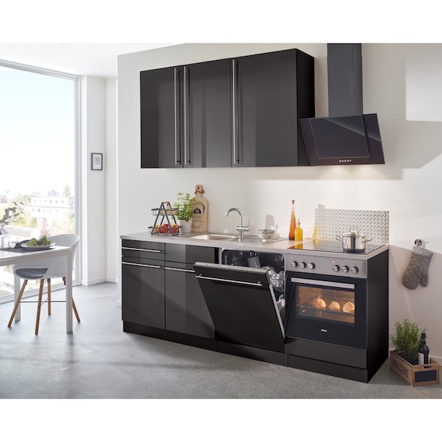 wiho Küchen Küchenzeile »Chicago«, mit E-Geräten, Breite 220 cm bestellen |  BAUR