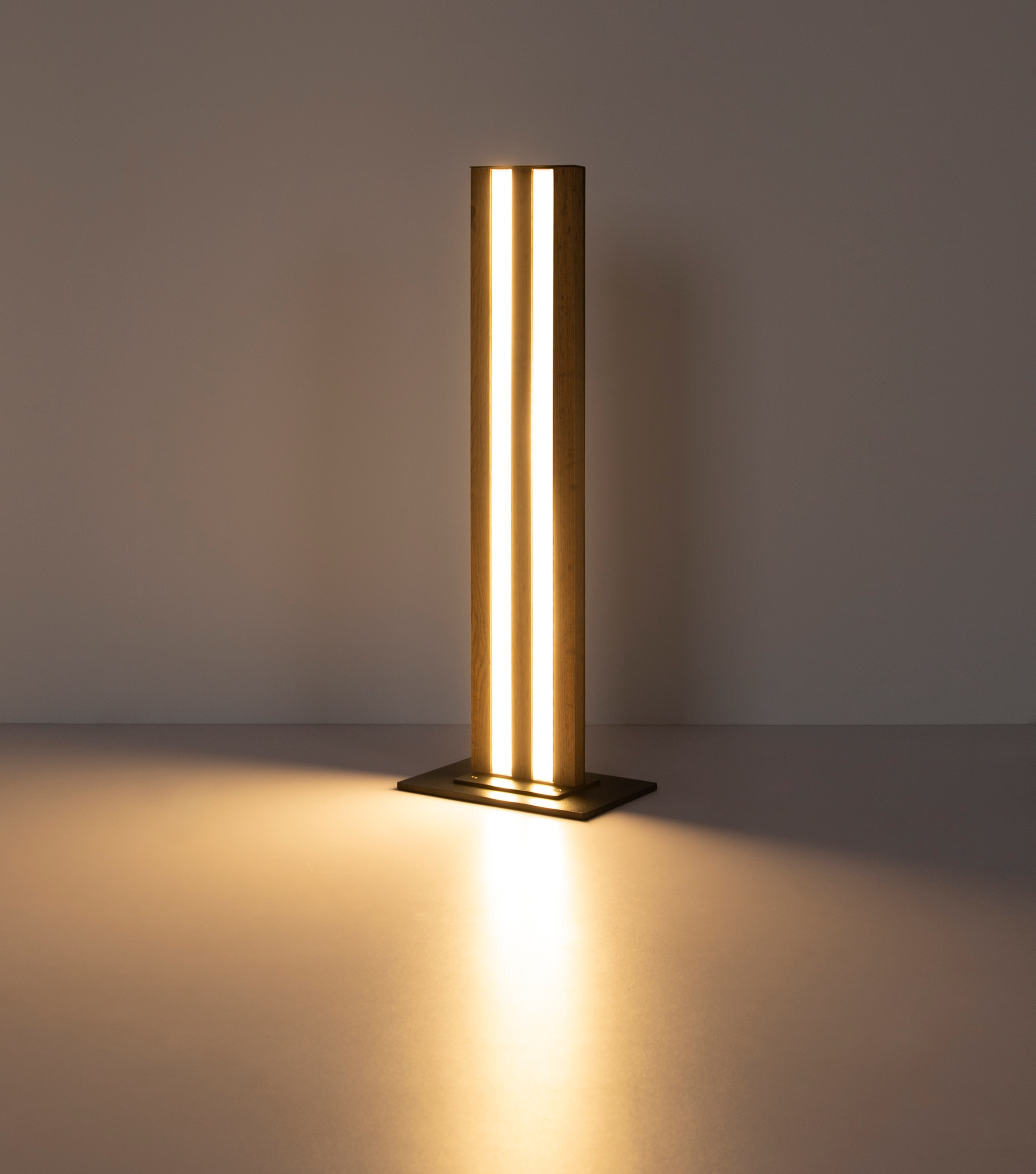 GLOBO LIGHTING Tischleuchte »HAYDEN« LED-Modul 1 Stk. Warmweiß Tischleuchte schwarz & Holzoptik, Kunststoff opal, Wippschalter, LED
