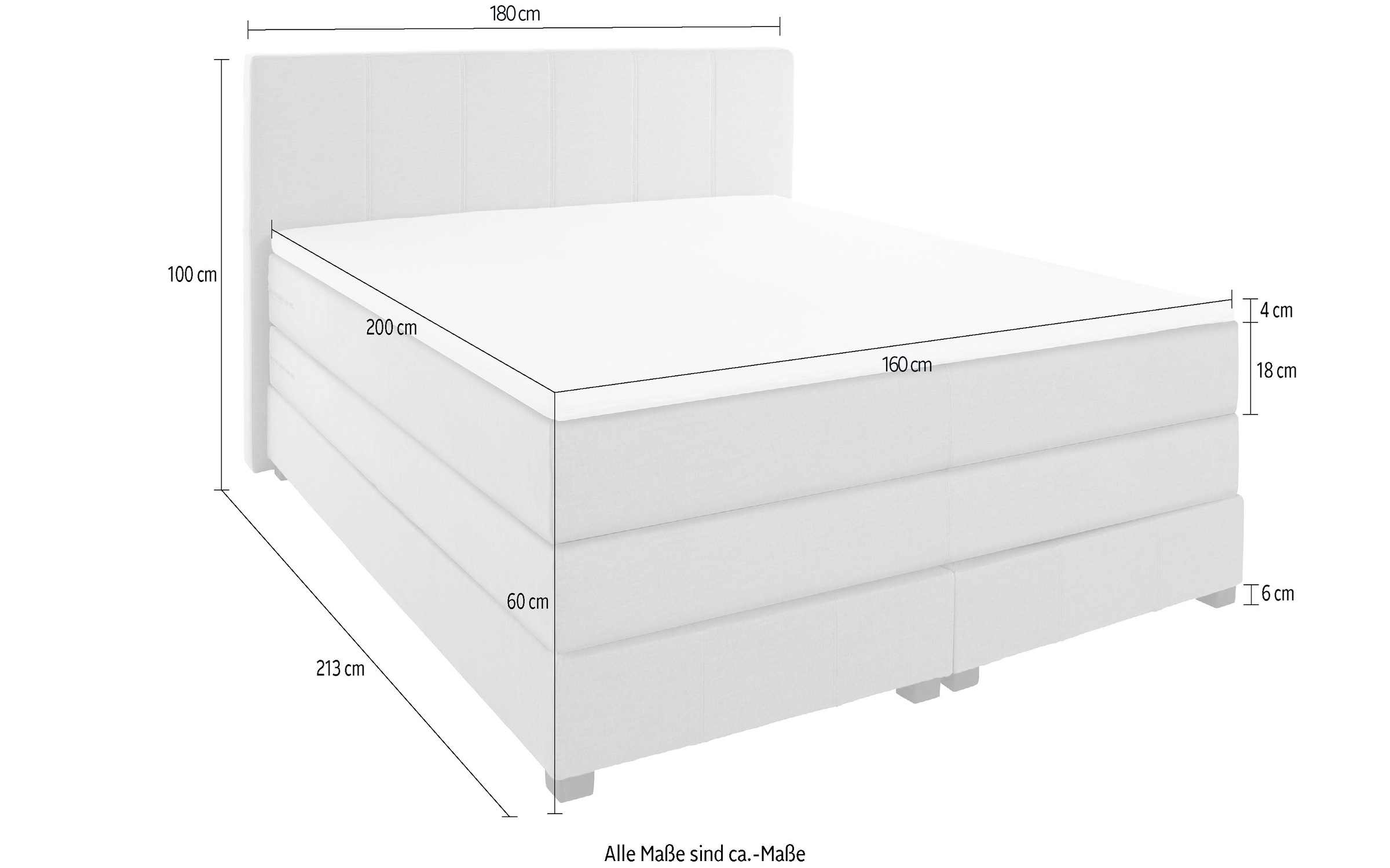 OTTO products Boxspringbett »Peetu«, Taschenfederkern-Matratze, in 4 Breiten und 4 Farben, incl. Topper