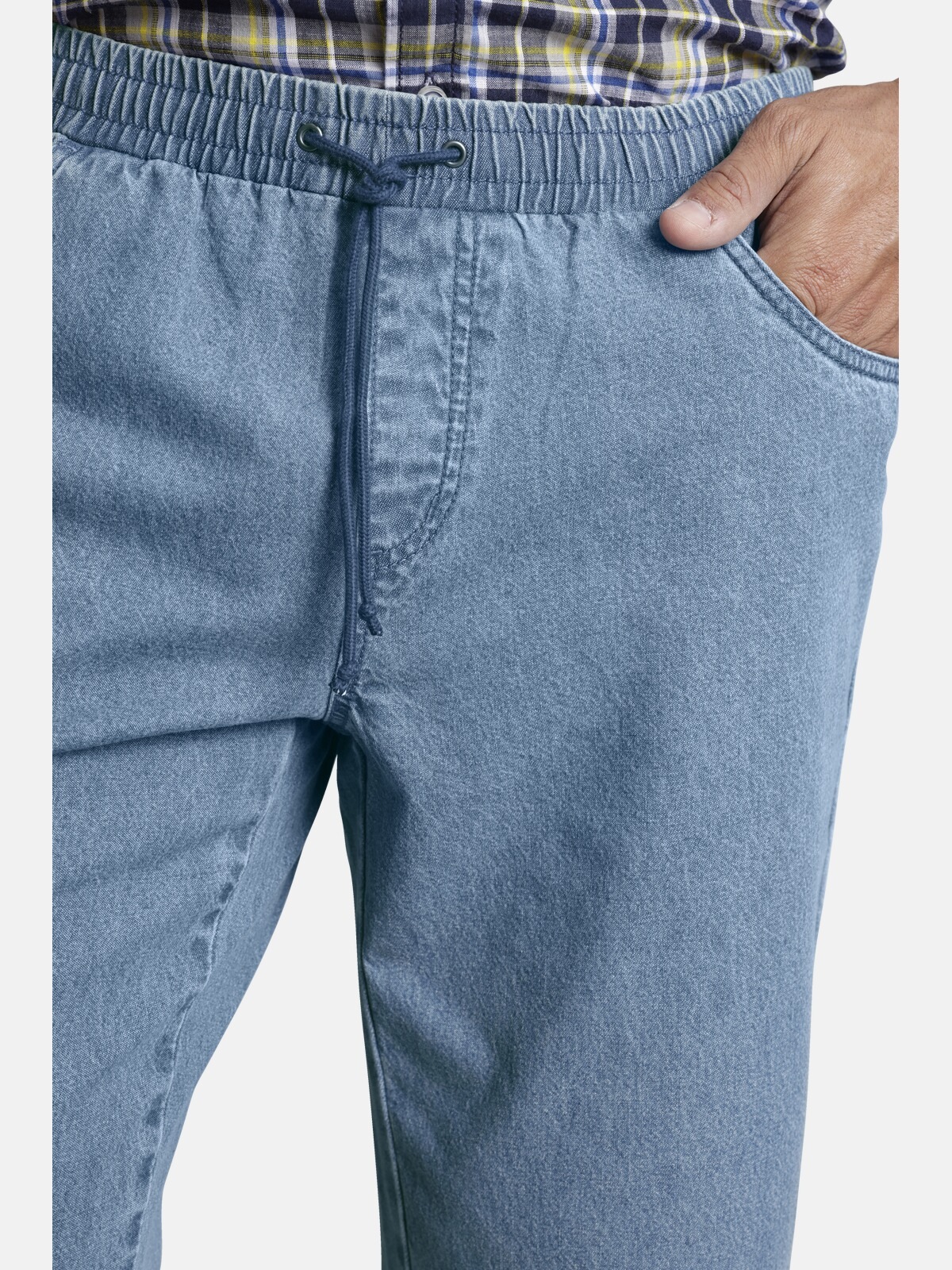 Bermudas JAN VANDERSTORM "Bermuda INGWARD", Herren, Gr. 64, blau (hellblau), Obermaterial: 100% Baumwolle CO., comfort fit knielang, Hosen Bermudas 3