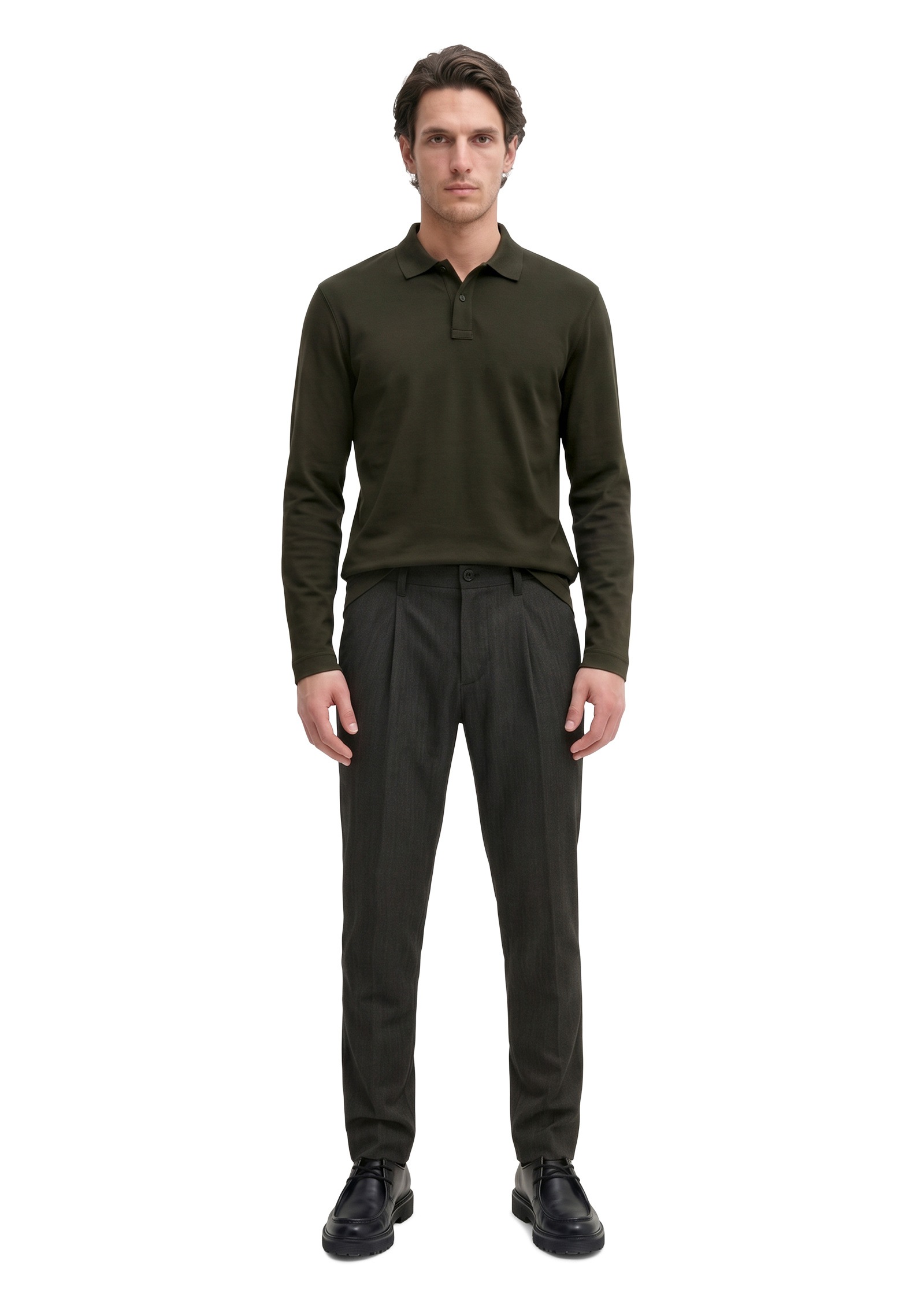 Marc O'Polo Langarm-Poloshirt »aus reiner Bio-Baumwolle«