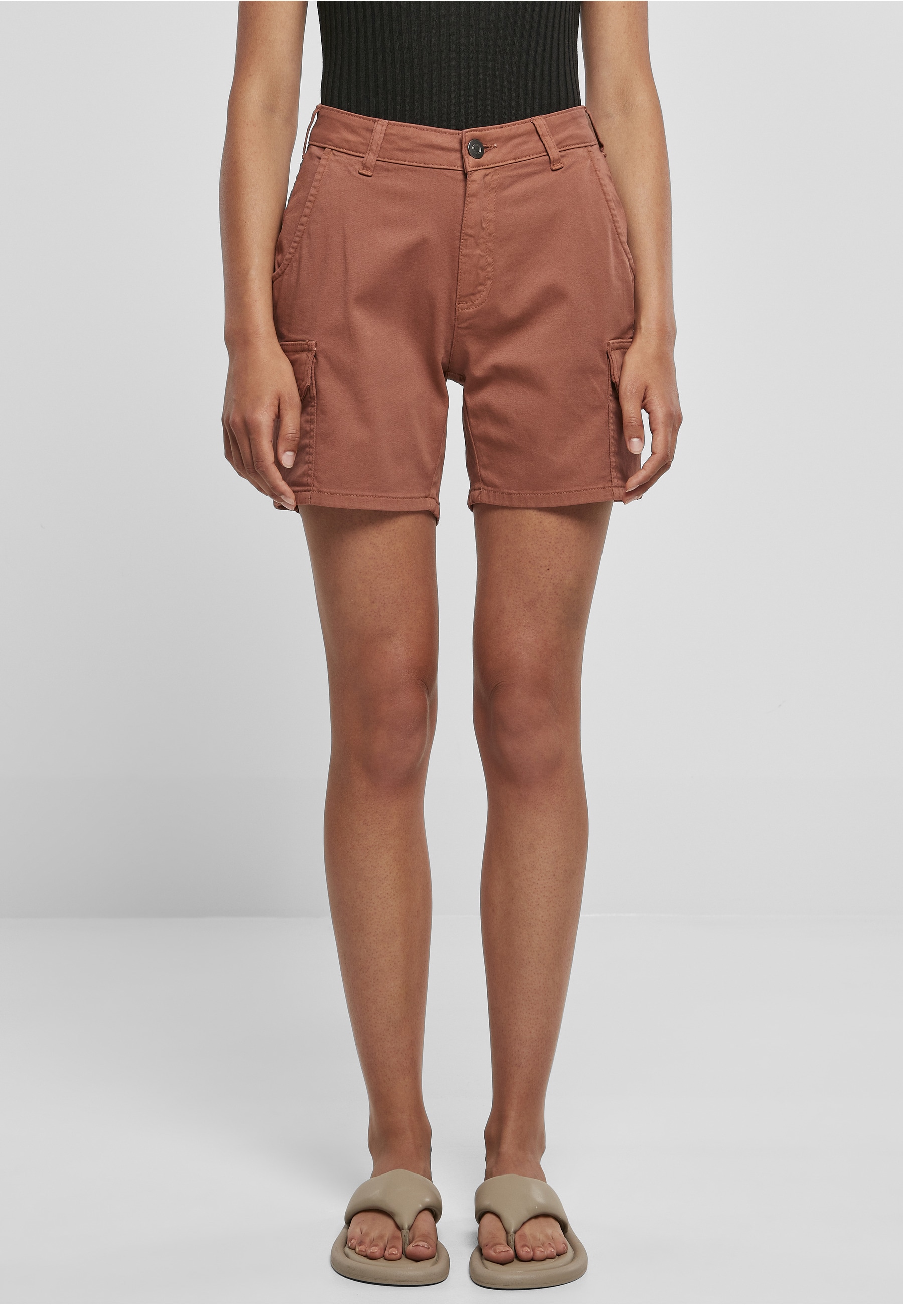 URBAN CLASSICS Cargohose »Urban Classics Damen Ladies High Waist Cargo Shorts«