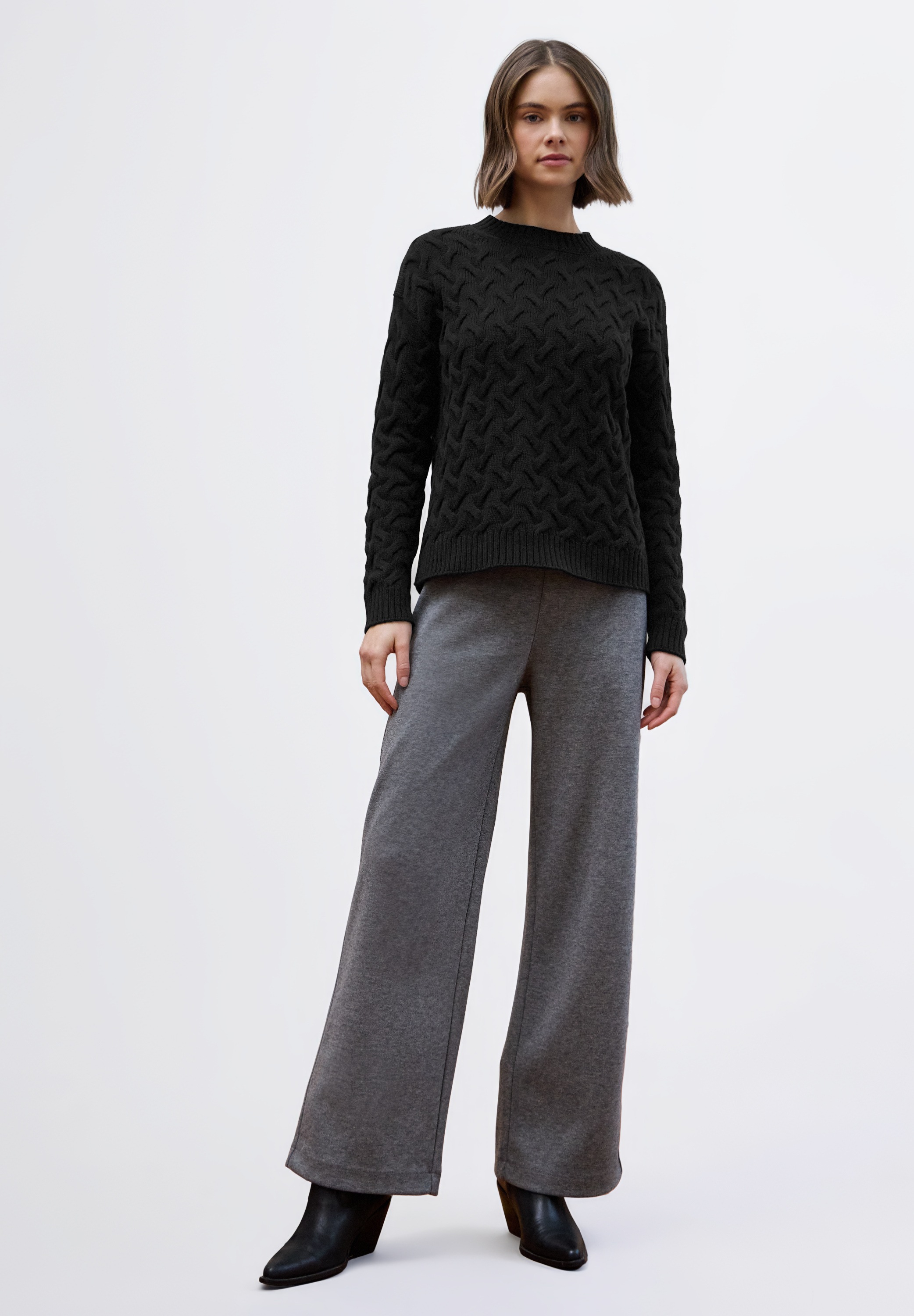 STREET ONE STUDIO Stehkragenpullover im soften Baumwoll-Mix