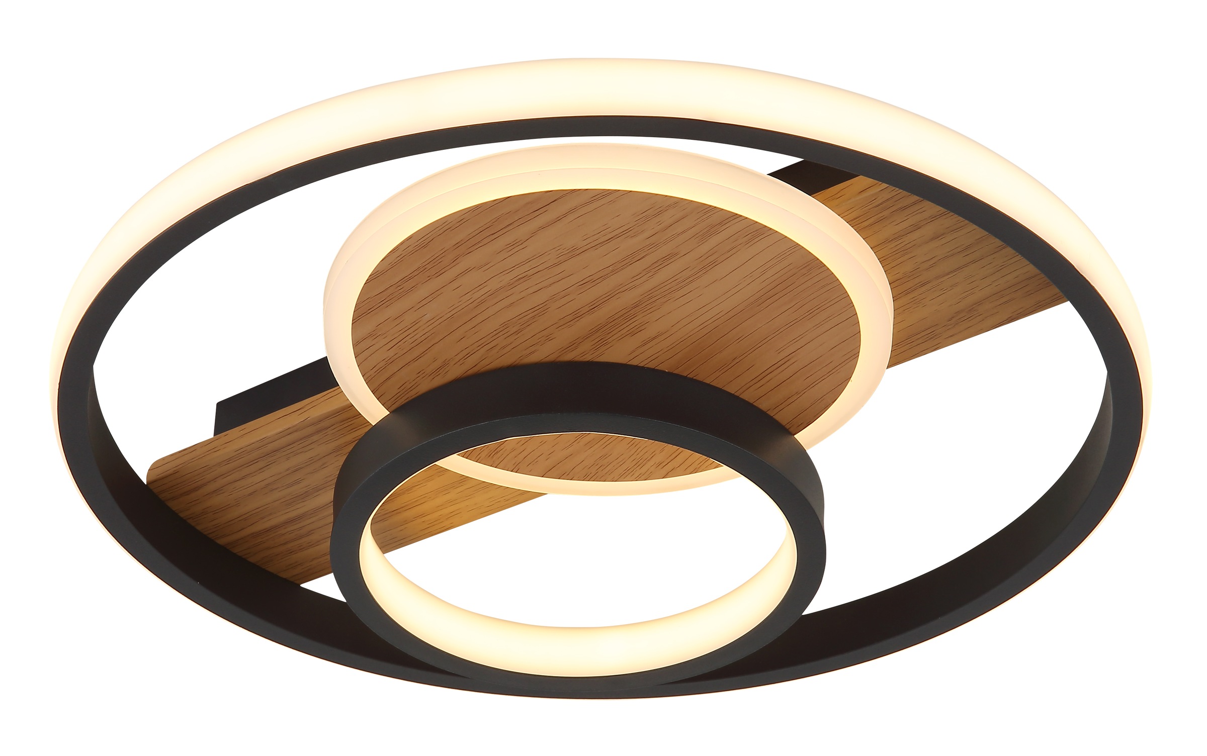 GLOBO LIGHTING Deckenleuchte "PIKARA", Ø 34,5cm H: 6cm, 1 Stk.holzoptik, Wohnzimmer, Leuchten, Deckenlampe Wohnzimmer-Leuchte Schlafzimmer-Leuchte