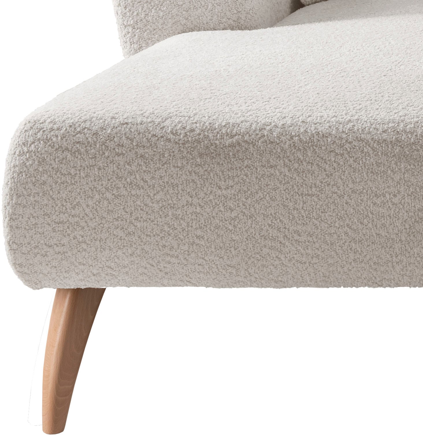 INOSIGN Ecksofa »Colori L-Form«, Holzfußfarbe wählbar, inkl. 4x Zierkissen