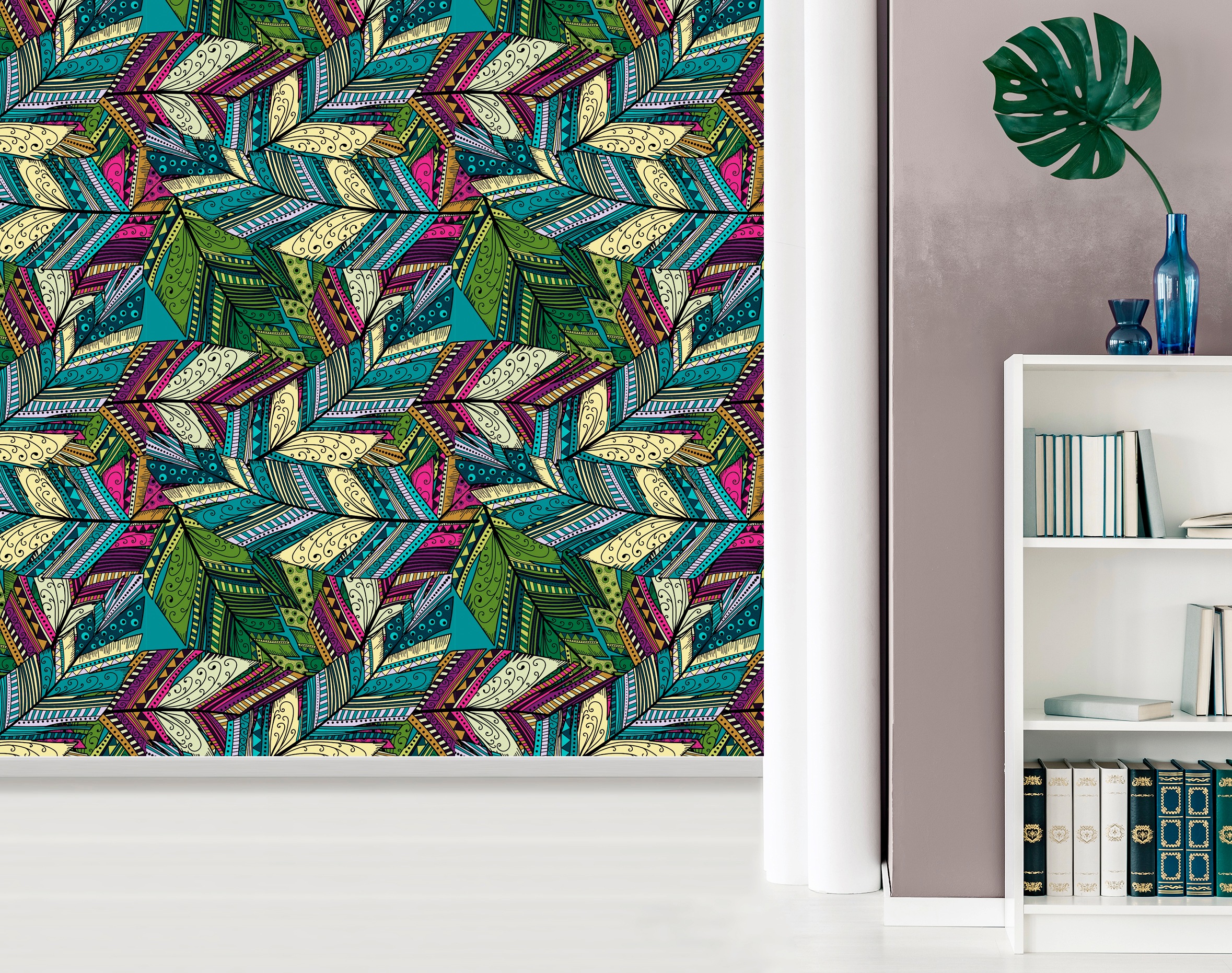 queence Vinyltapete »Indra«, bedruckt-Barock-Antikoptik-Kunst, 90x250cm, selbstklebend, kinderleichte Anbringung, Sticker