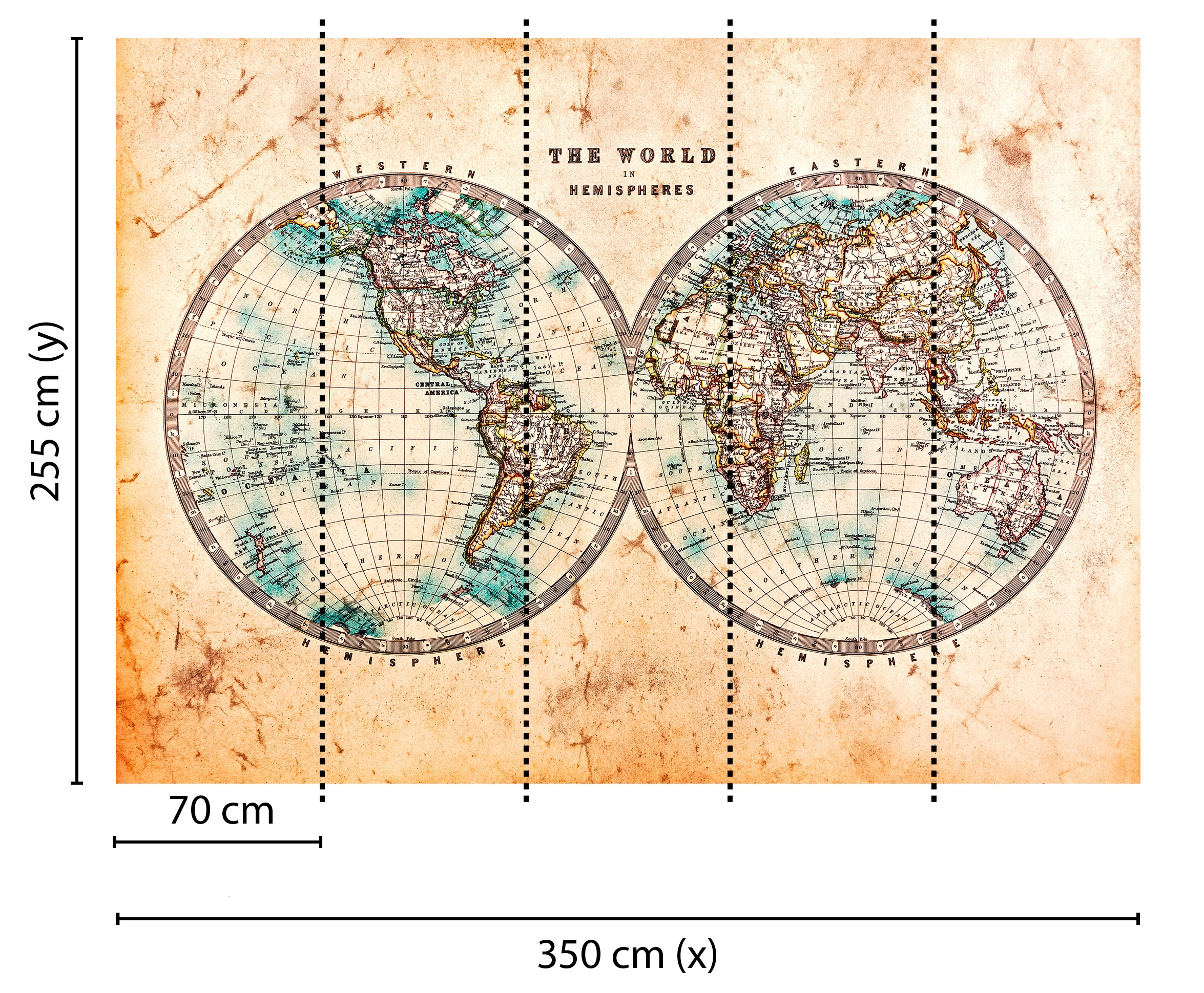 living walls Fototapete »Designwalls Hemispheres 1« glatt Vlies, Wand, Schräge, Decke