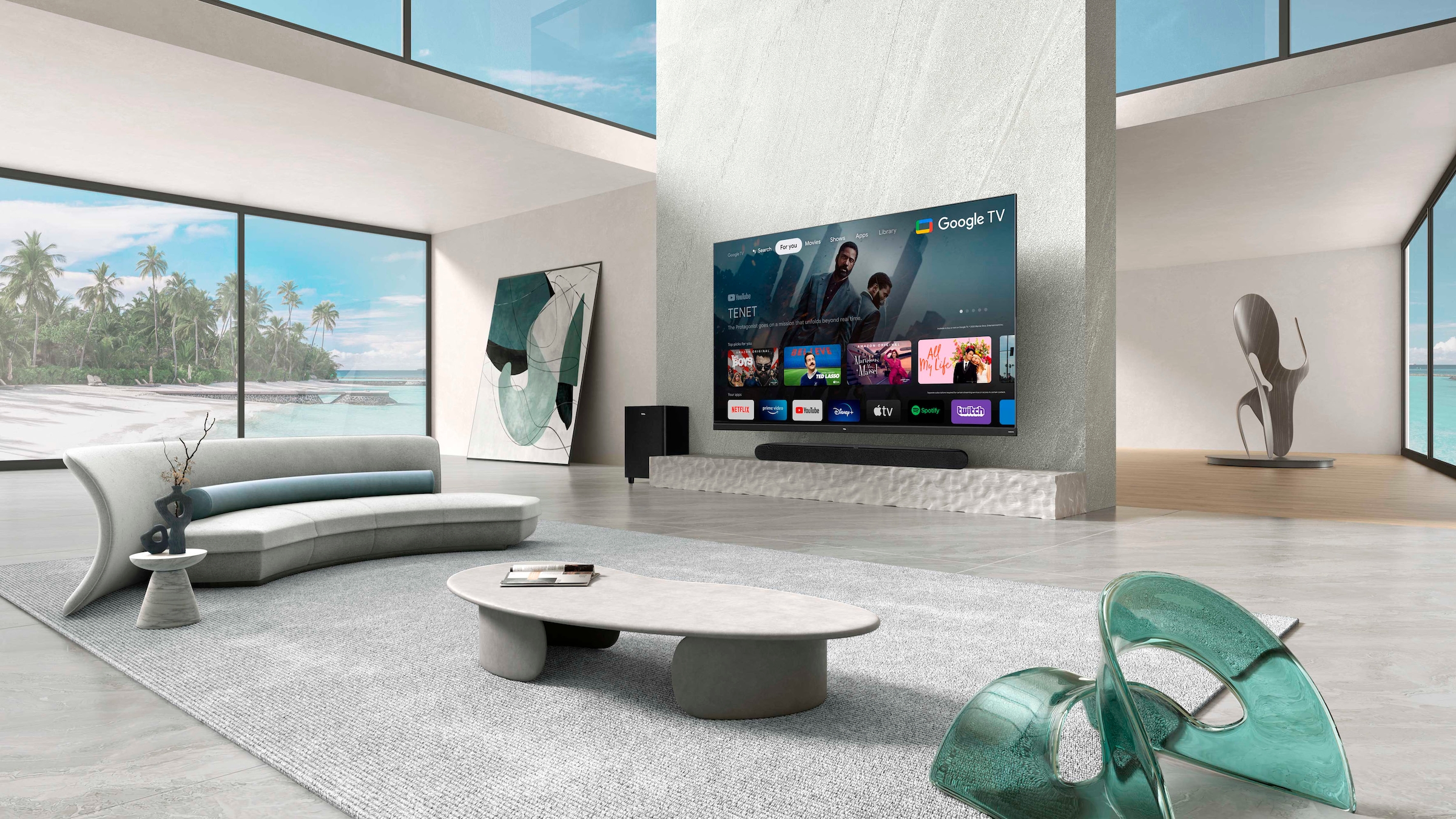 TCL QLED Mini LED-Fernseher »75C935X2«, 4K Ultra HD, Google TV-Smart-TV, 2500nits, HDR Extreme, Dolby Atmos, HDMI 2.1, ONKYO-Soundbar