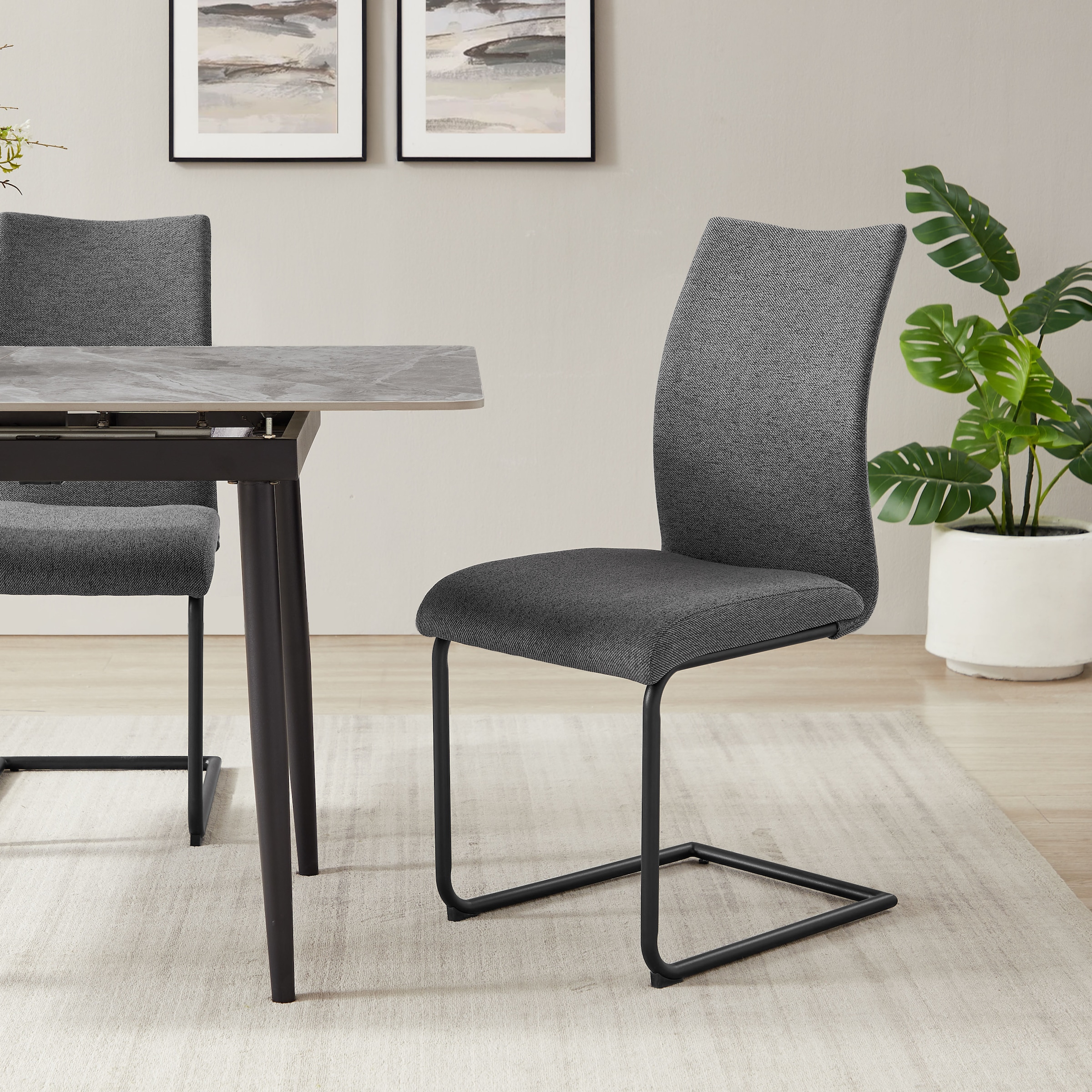 OTTO home Freischwinger »Tayler« (Set) 2 Stk.Strukturstoff, robustem Metallgestell, Anti-Kipp-Funktion