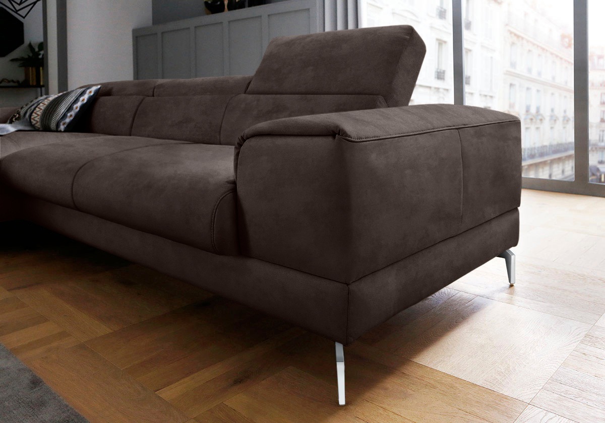 Thumbnail - W.SCHILLIG Ecksofa "piedroo, Designsofa mit tollem Sitzkomfort, bequem und elegant, L-Form", Kopfteilverstellung, wahlwe...