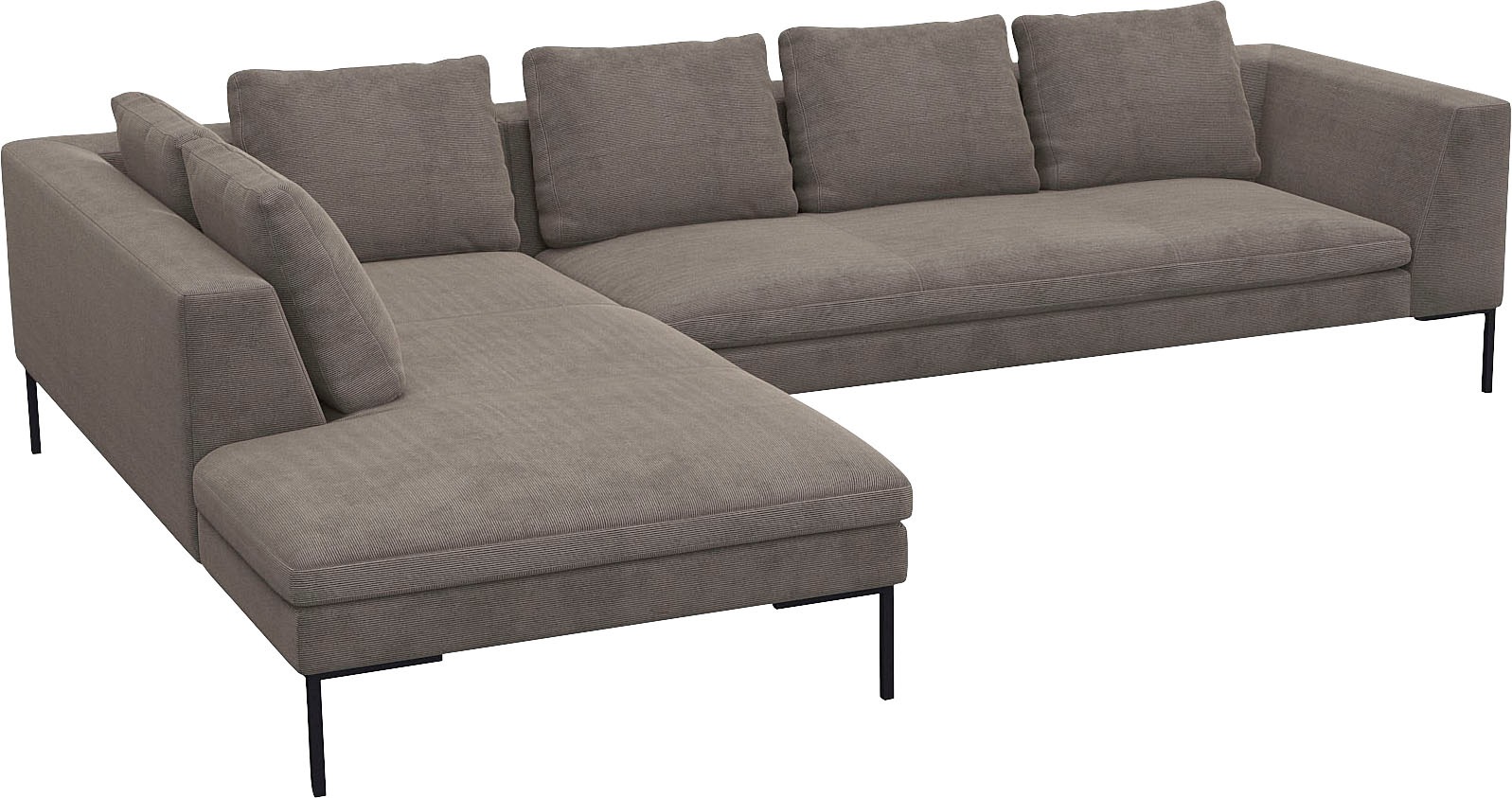 FLEXLUX Ecksofa »Loano, superbequemer Sitzkomfort durch Kaltschaum im Sitz, L-Form«, modernes Sofa, frei im Raum stellbar, lose Kissen, hoher Fuß