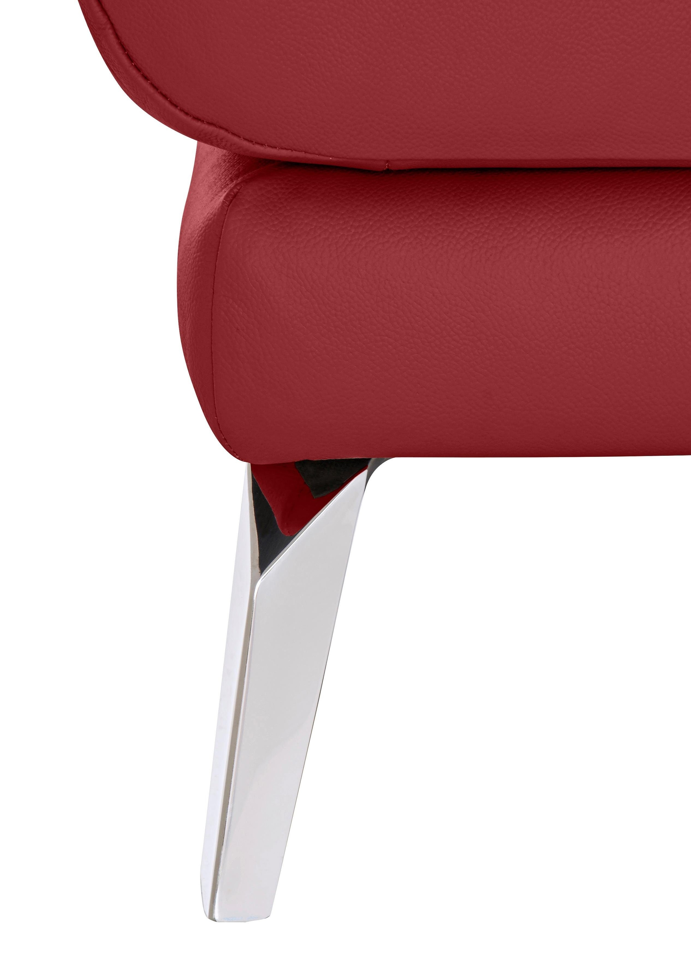 W.SCHILLIG Chaiselongue »softy«, mit dekorativer Heftung im Sitz, Füße Chrom glänzend