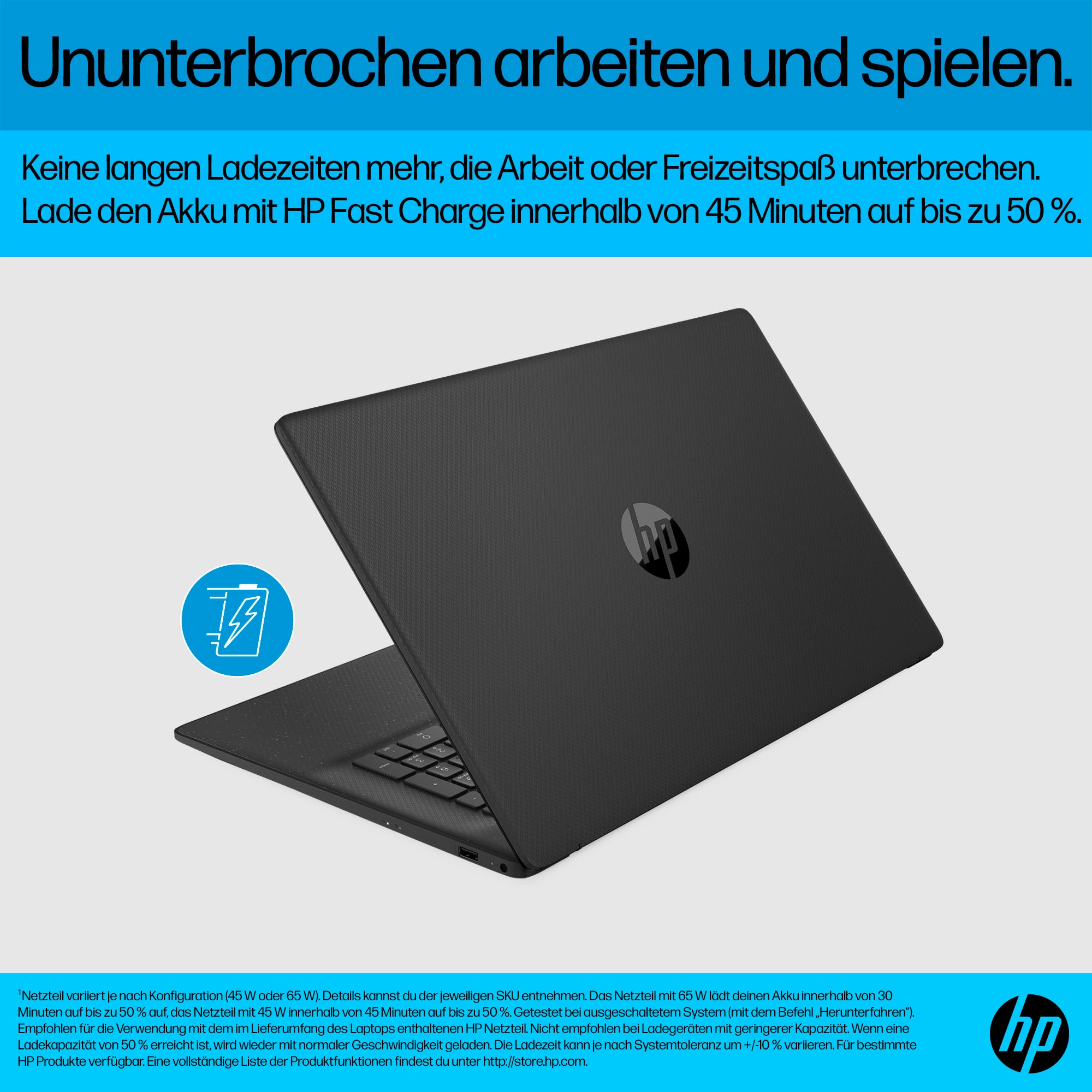 HP Notebook »17-cp3277ng«, 43,9 cm, / 17,3 Zoll, AMD, Ryzen 3, Radeon Graphics, 512 GB SSD