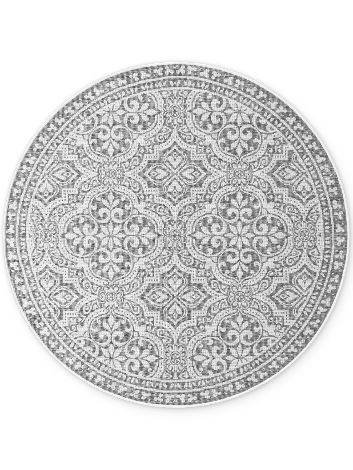 NORTHRUGS Outdoorteppich »Rosel Wendetppich«, rund, 5 mm Höhe, In und Outdoor, Flachgewebe, wetterfest, pflegeleicht, robust