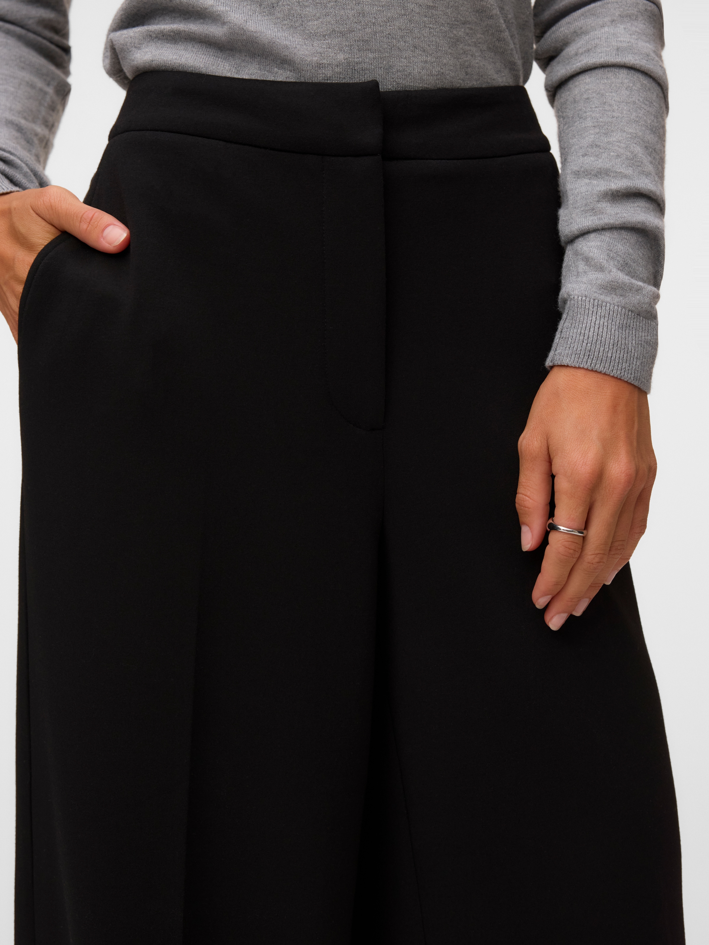 Vero Moda Anzughose »VMBELLIS MW WIDE PANT NOOS«  Materialmix, wide fit