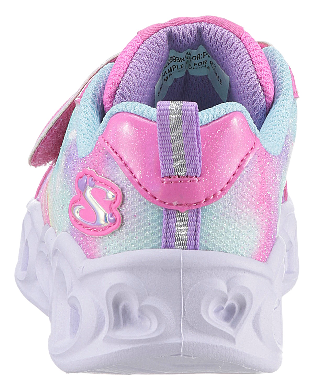 Lauflernschuh SKECHERS "Blinkschuh HEART LIGHTS - LOVIN REFLECTION", Baby, Gr. 26, rosa (rosa, mint), Lacklederimitat, Textil, Schuhe Lauflernschuh, Blink,-Klettschuh mit Herz-Applikation, Größenschablone zum Download 2