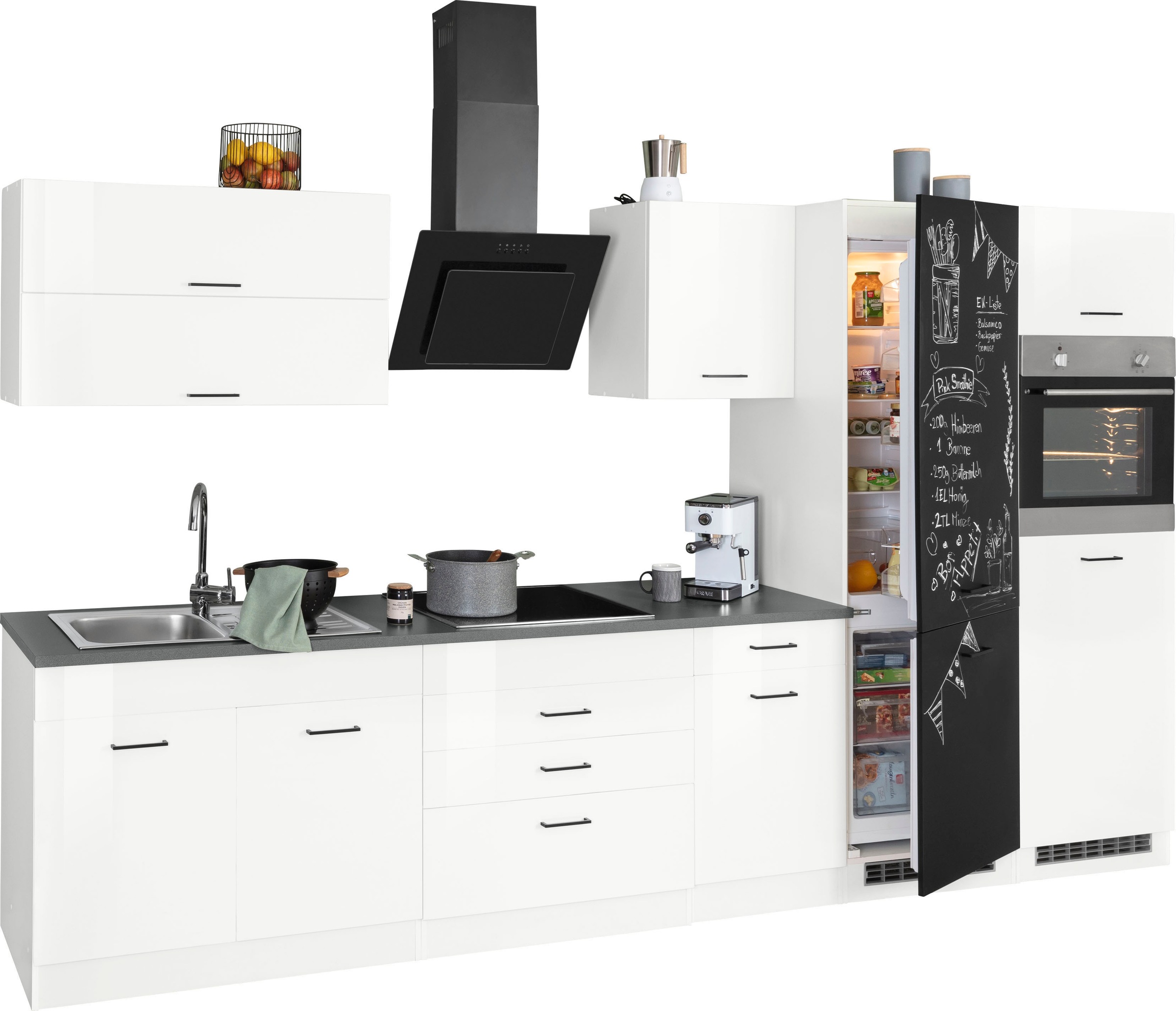 HELD MÖBEL Küchenzeile »Trier«, mit E-Geräten, Breite 350 cm