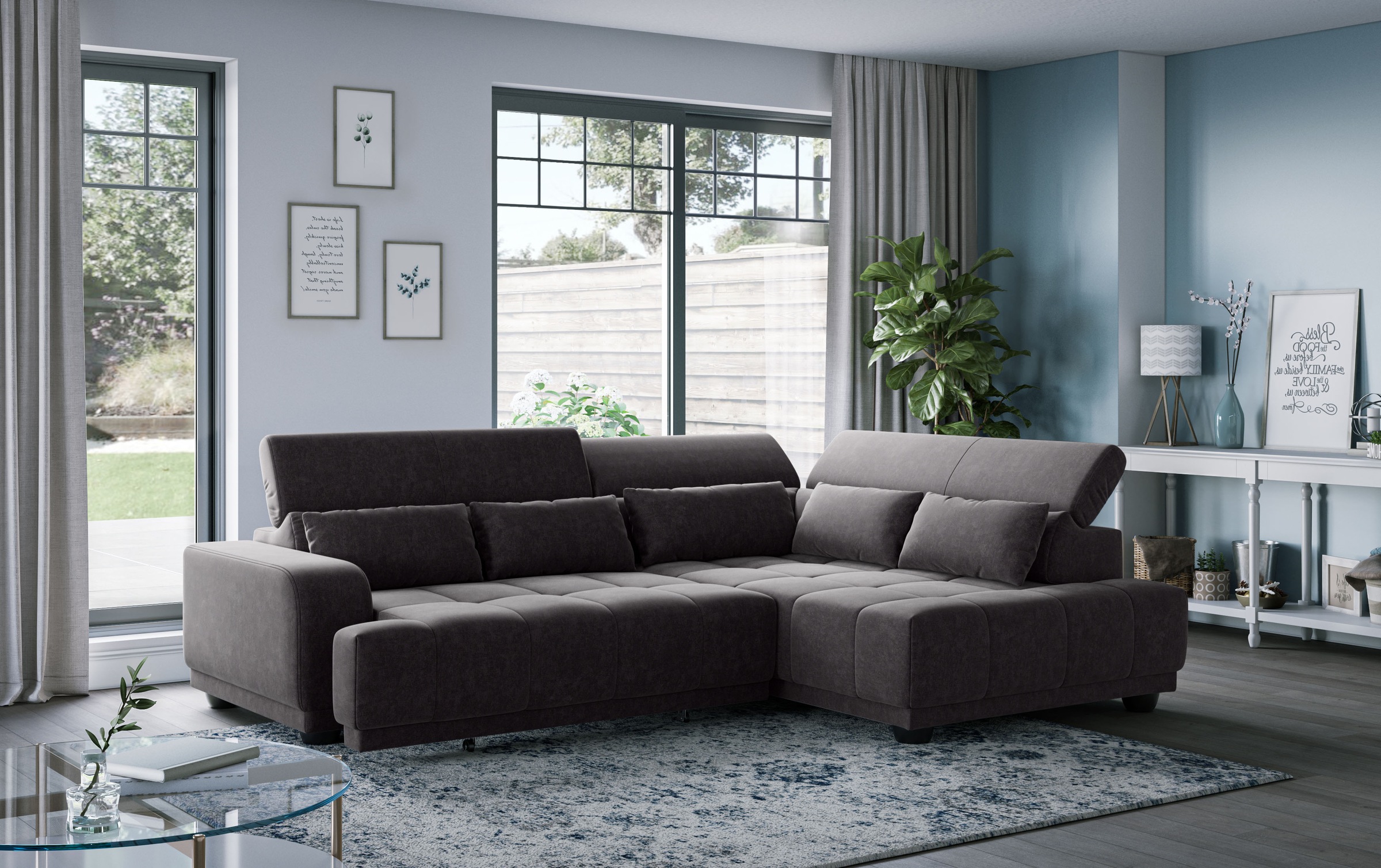 OTTO home Ecksofa "Jade L Form, Breite: 270 cm, mit Kopfteilverstellung & Nierenkissen" optional elektr. Sitztiefenverstellung