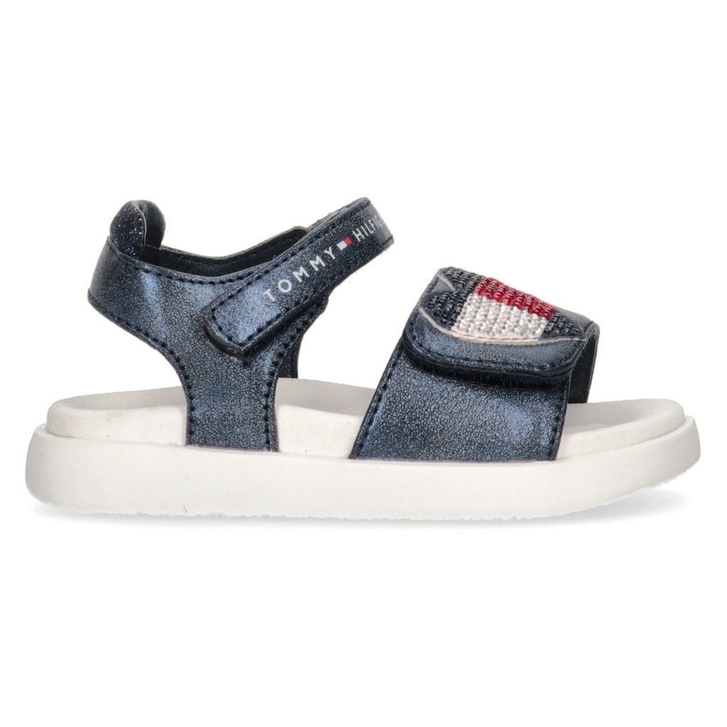 Tommy Hilfiger Sandale »STRASS HEART VELCRO SANDAL«, mit Strass-Steinchen besetzt