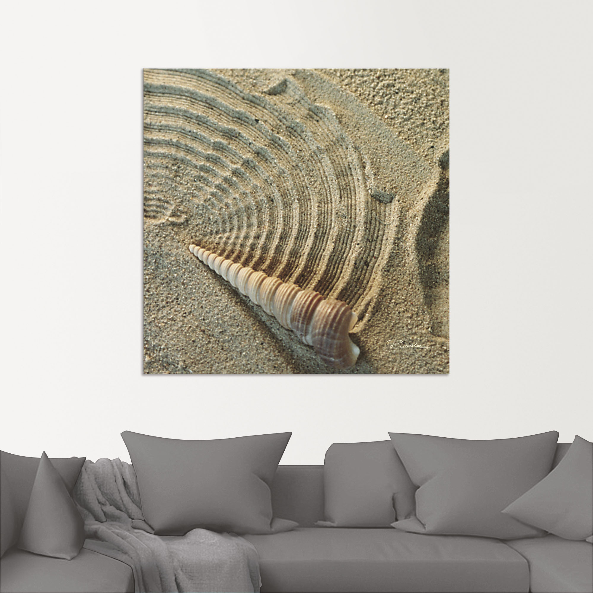 Thumbnail - Artland Wandbild "Zen IV - Muschel im Sand", Zen, (1 St.), als Alubild, Outdoorbild, Leinwandbild in verschied. Größen