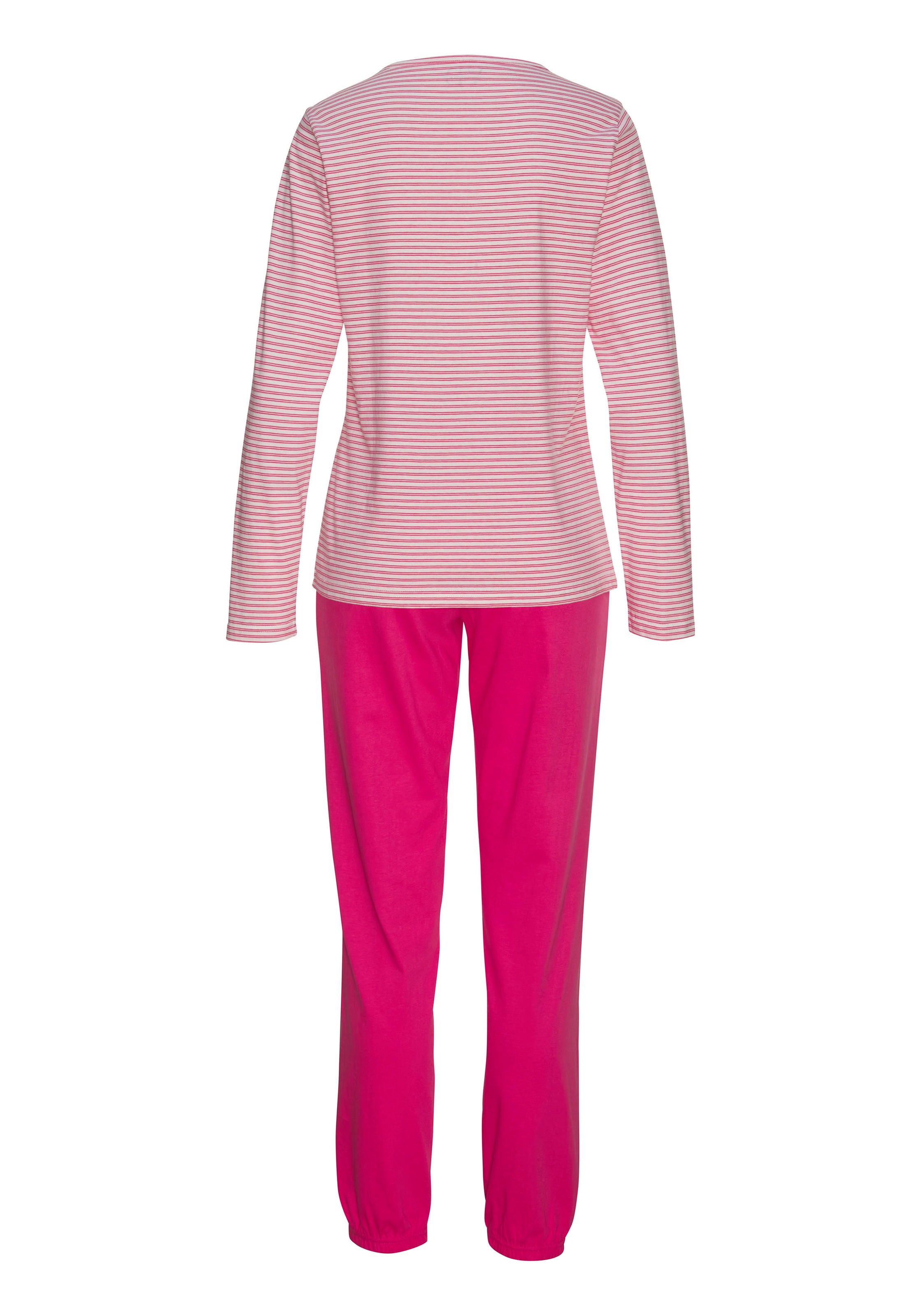 Vivance Dreams Pyjama, (Set, 2 tlg.), mit garngefärbten Streifen