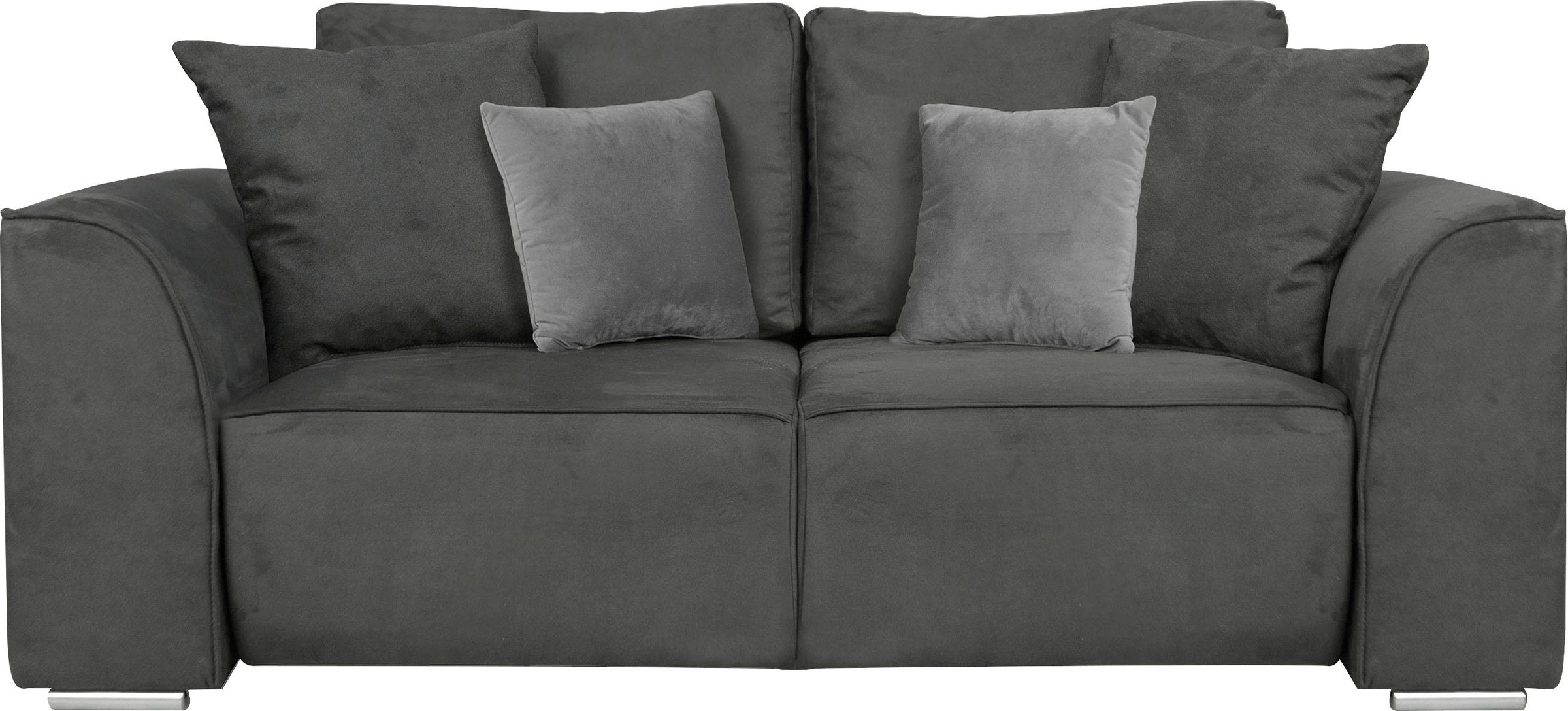 INOSIGN 2-Sitzer »BEATRICE, erhältlich in trendigen Stoffoptionen, B/T/H: 143/73/92 cm«, In hochwertiger Verarbeitung, incl. 2 großen Zierkissen in Korpusfarbe