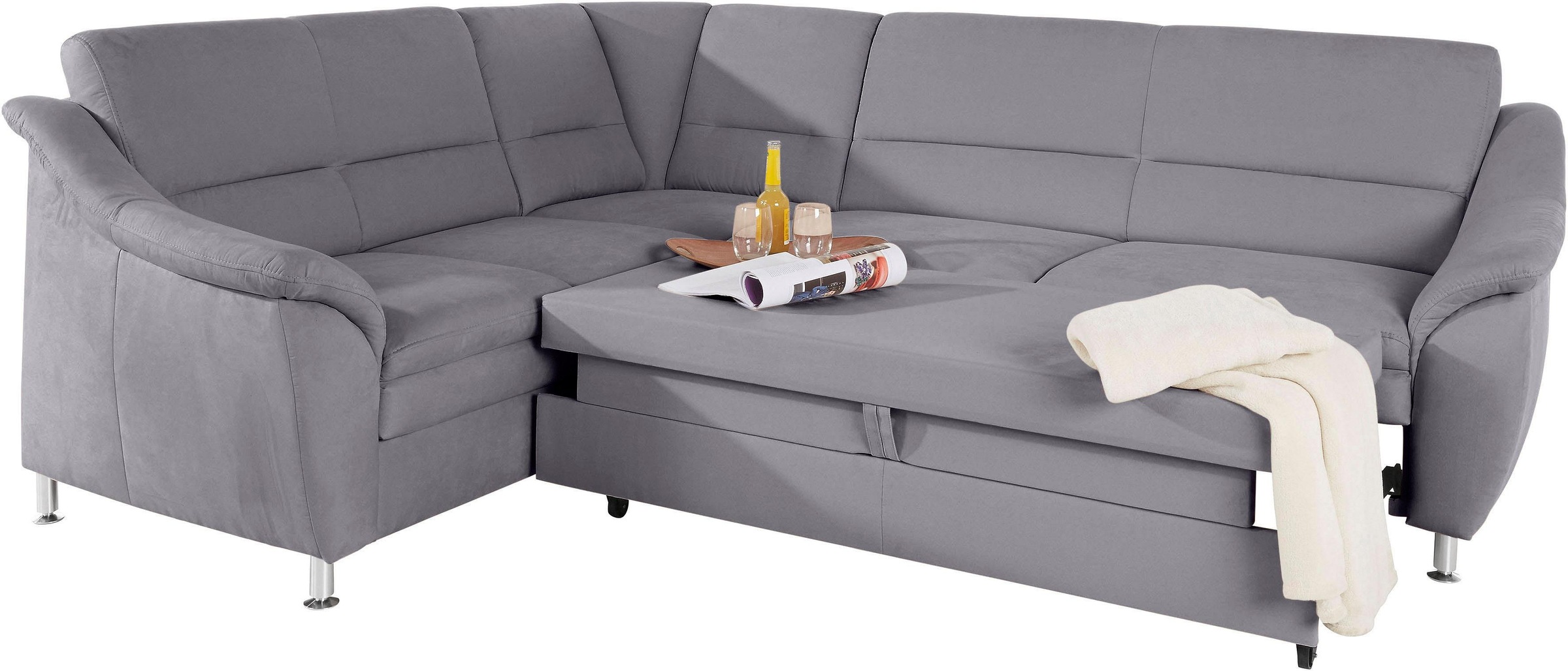 Places of Style Ecksofa »Cardoso L-Form«, Federkern, wahlweise mit Bett, Schubkasten, teilweise Relaxfunktion